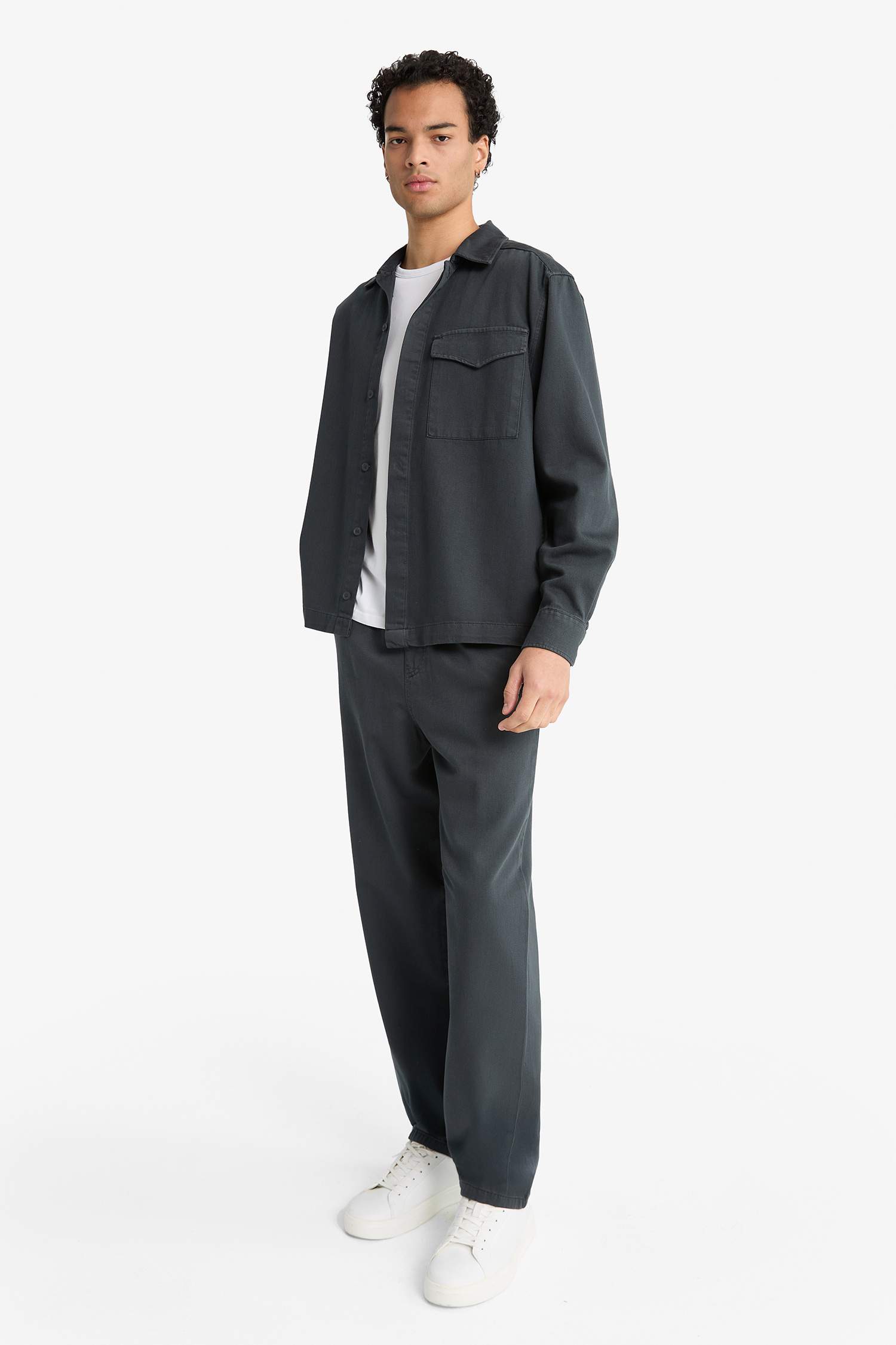 Baggy Fit Geniş Paça Gabardin Pantolon