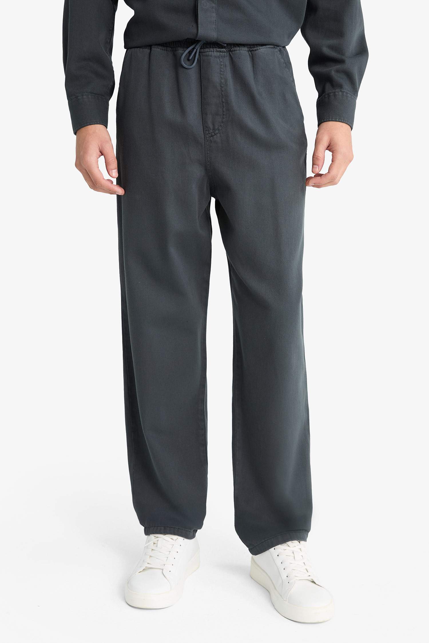 Baggy Fit Geniş Paça Gabardin Pantolon