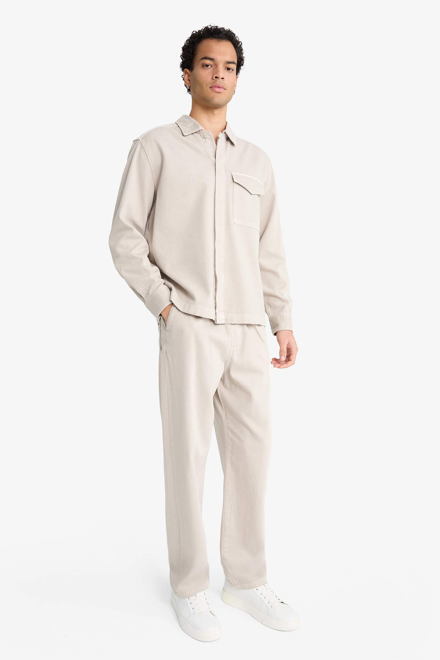 Baggy Fit Geniş Paça Gabardin Pantolon