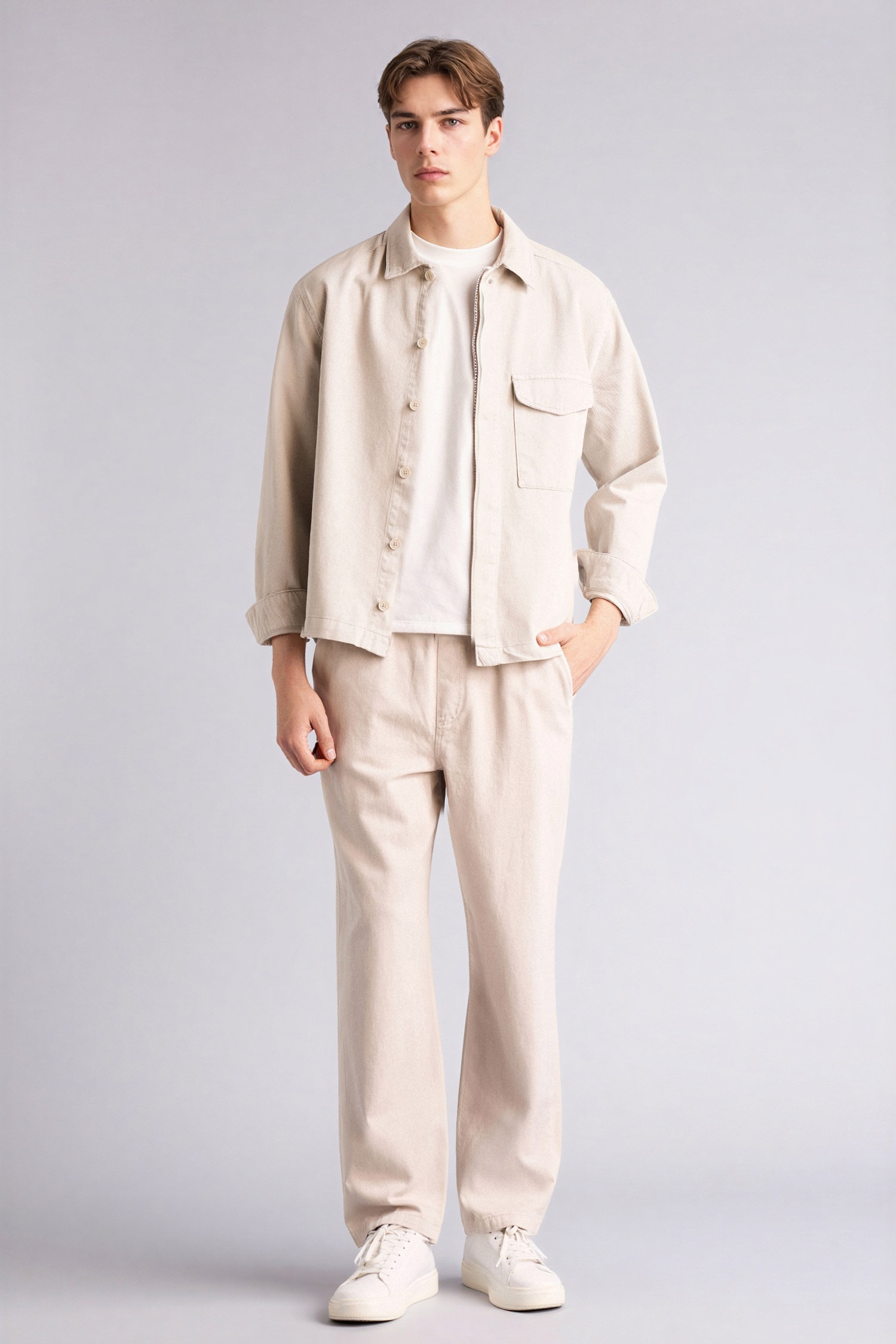 Bej Erkek %100 Pamuk Baggy Fit Pantolon 3377012 | DeFacto