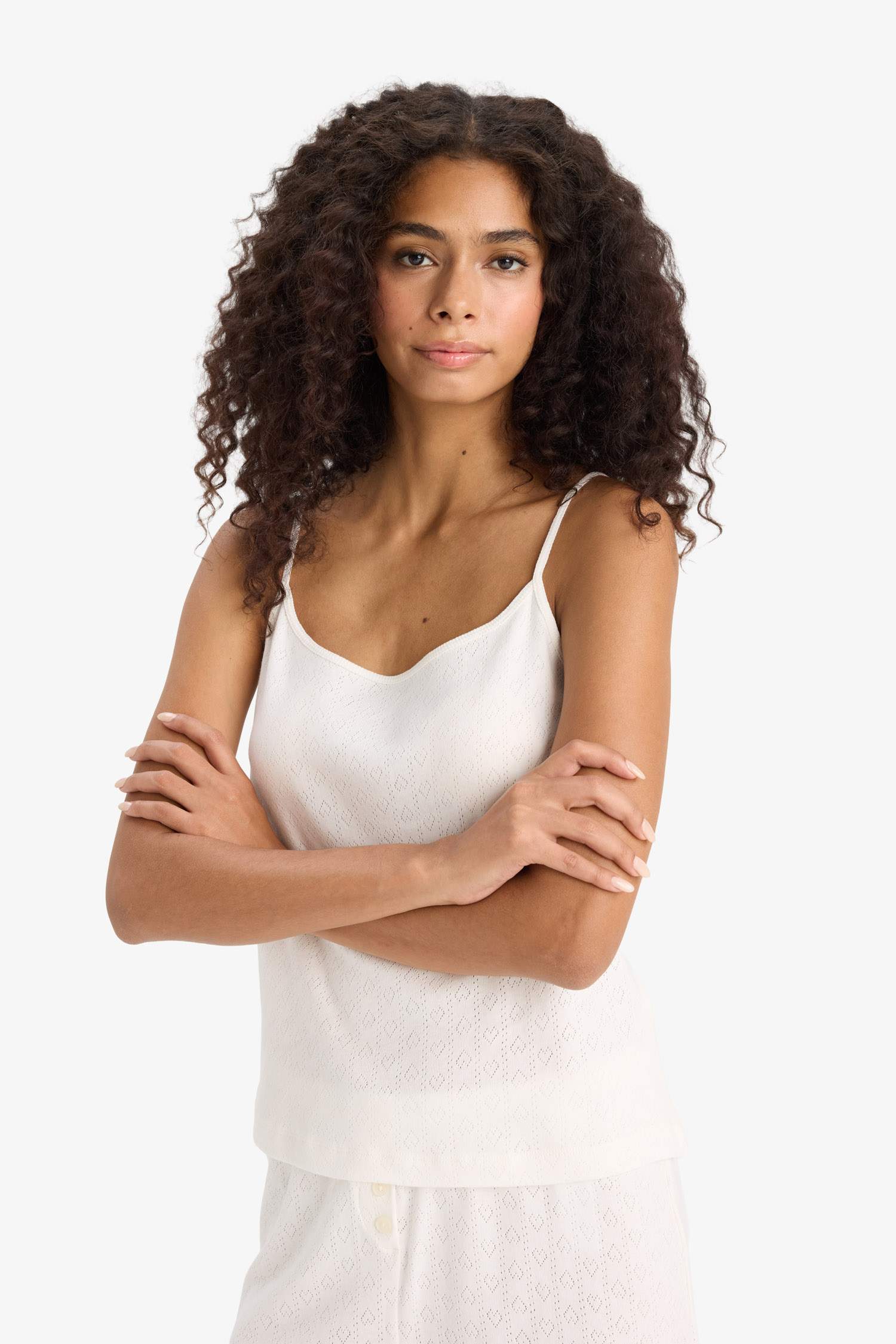 Regular Fit Pijama Takımı Askılı Üst Beli Lastikli Şort Alt-Fall in Love