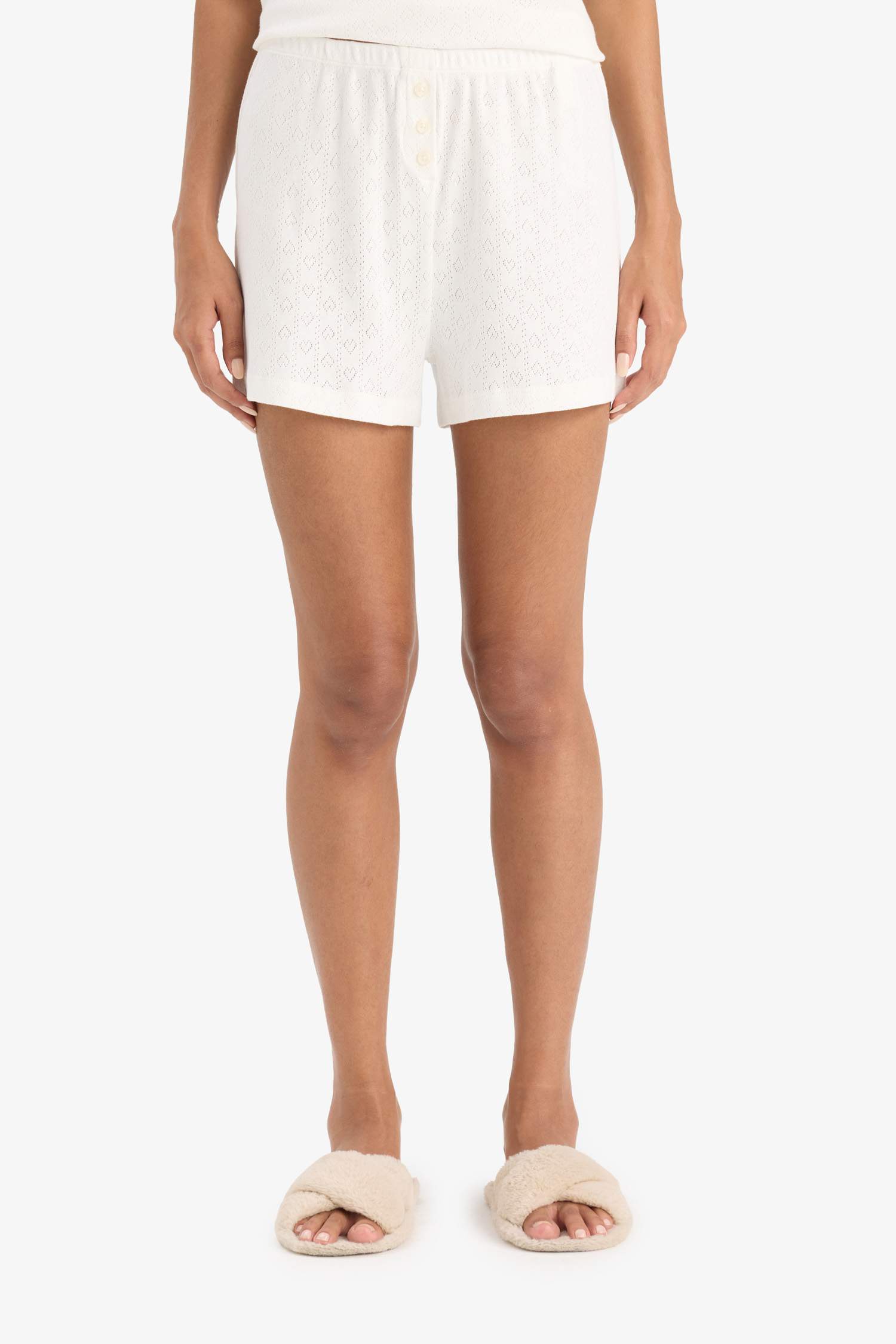 Regular Fit Pijama Takımı Askılı Üst Beli Lastikli Şort Alt-Fall in Love