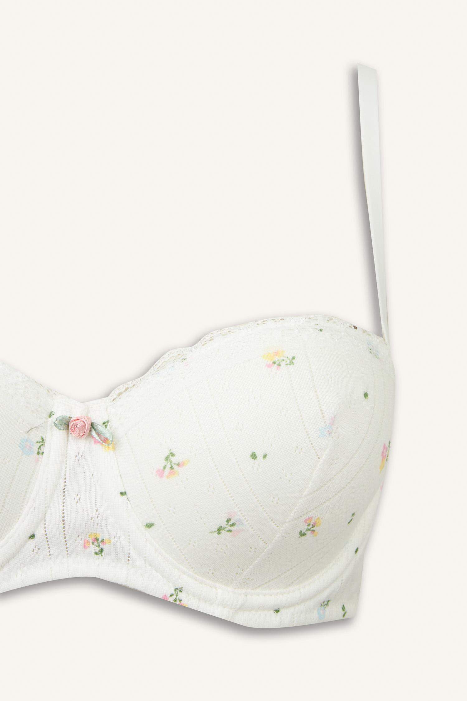 Dantel Detaylı Kaplı Pedsiz Balenli Balkonet Sütyen-Fall in Love