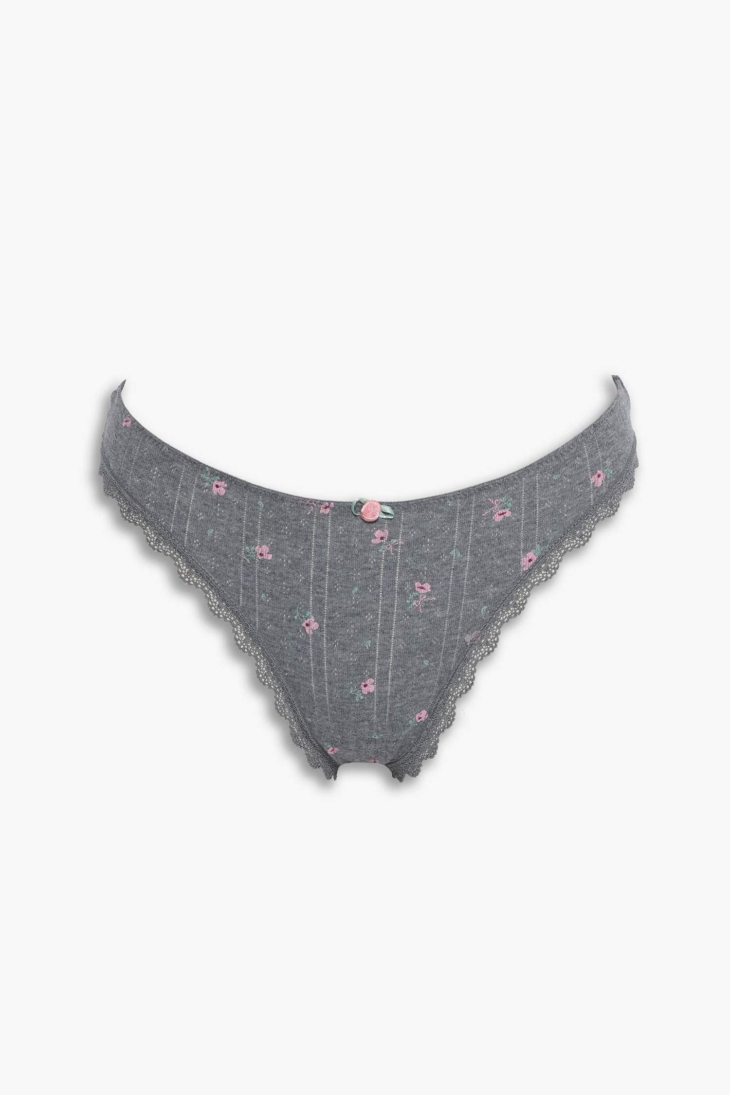 Çiçekli Dantel Detaylı Brazilian Külot