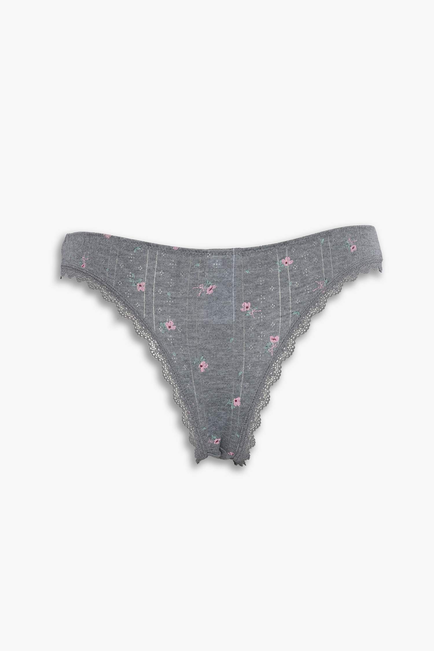 Çiçekli Dantel Detaylı Brazilian Külot