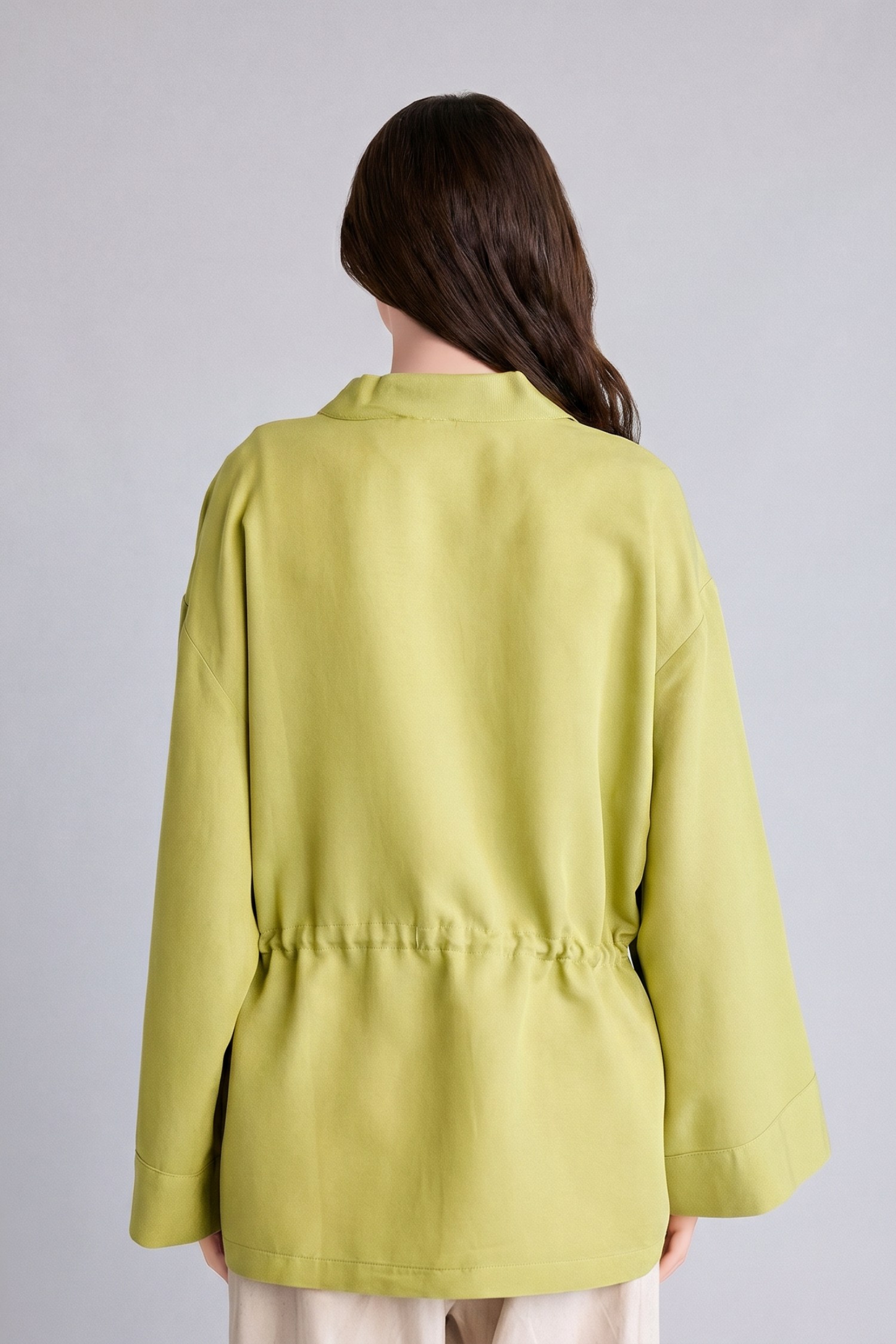 DeFacto Keten Karışımlı Relaxed Fit Uzun Kollu Kimono görsel 5
