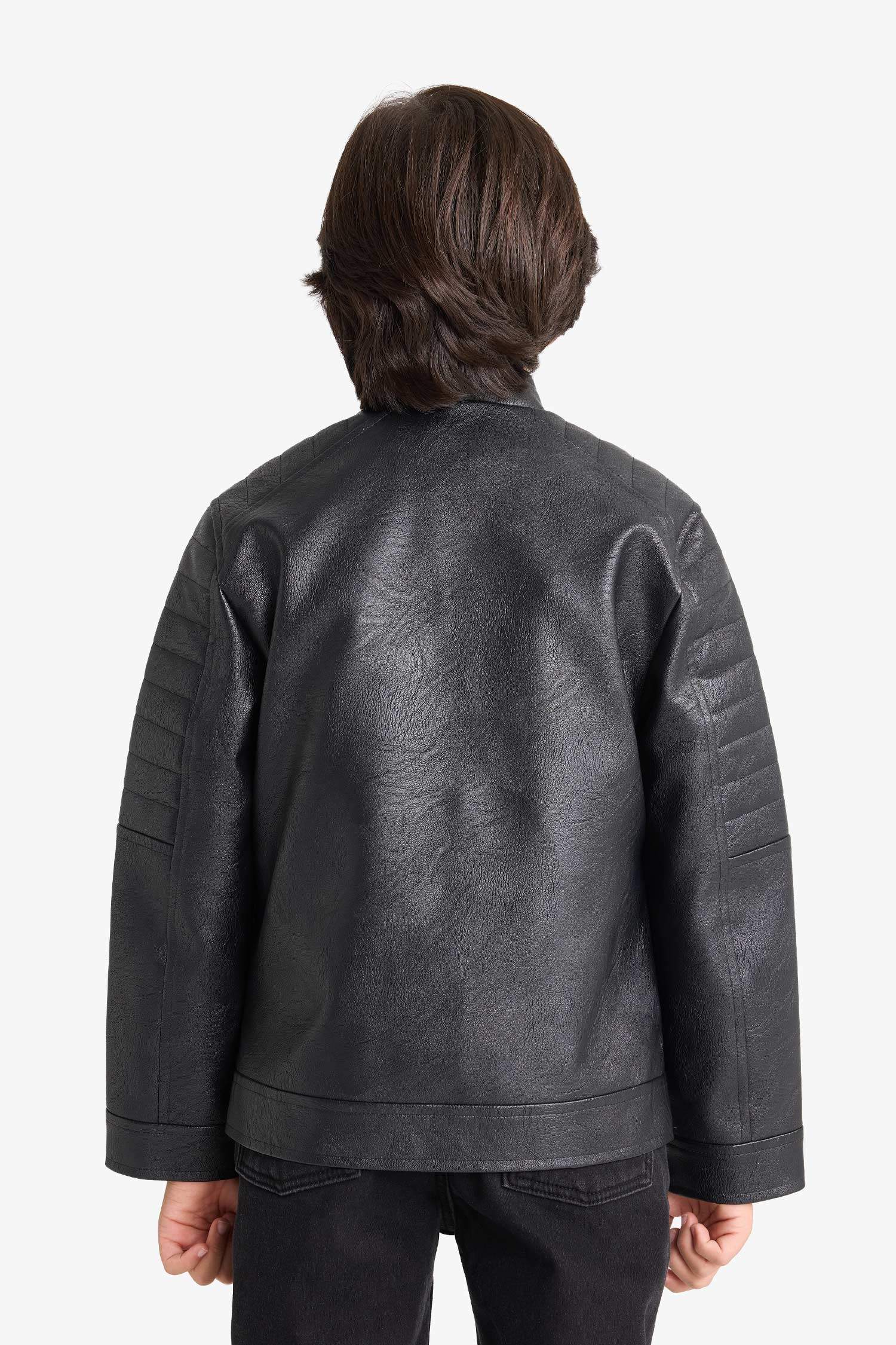 Erkek Çocuk Su İtici Suni Deri Mont