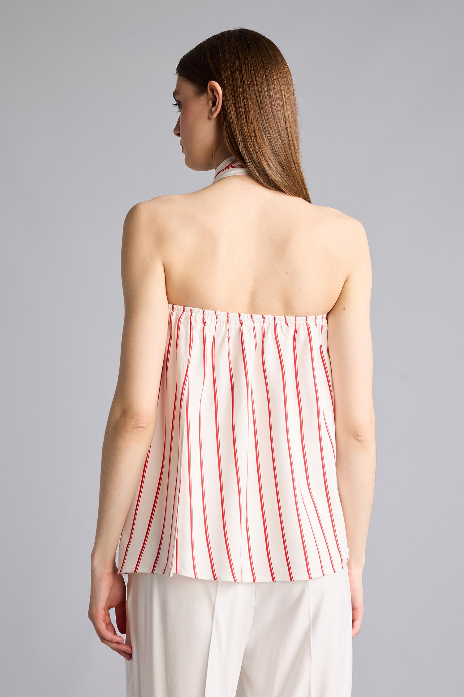 DeFacto Regular Fit Halter Yaka Çizgili Bluz görsel 7