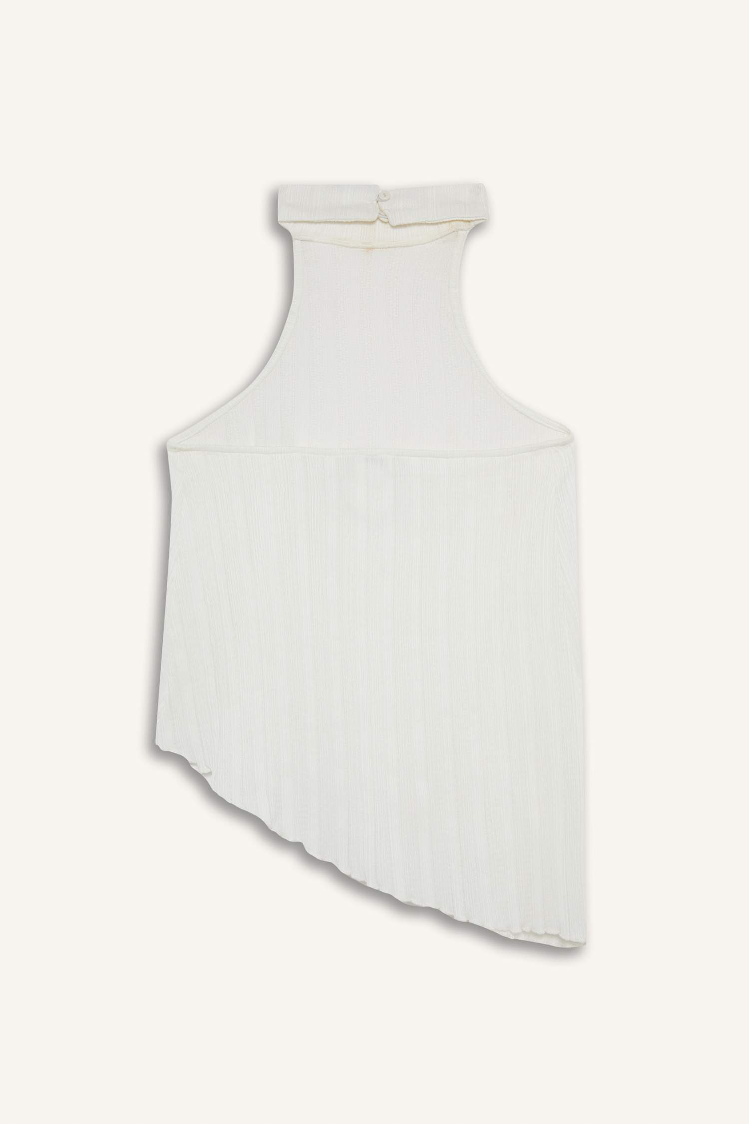 Asimetrik Yarım Balıkçı Yaka Bürümcük Bluz