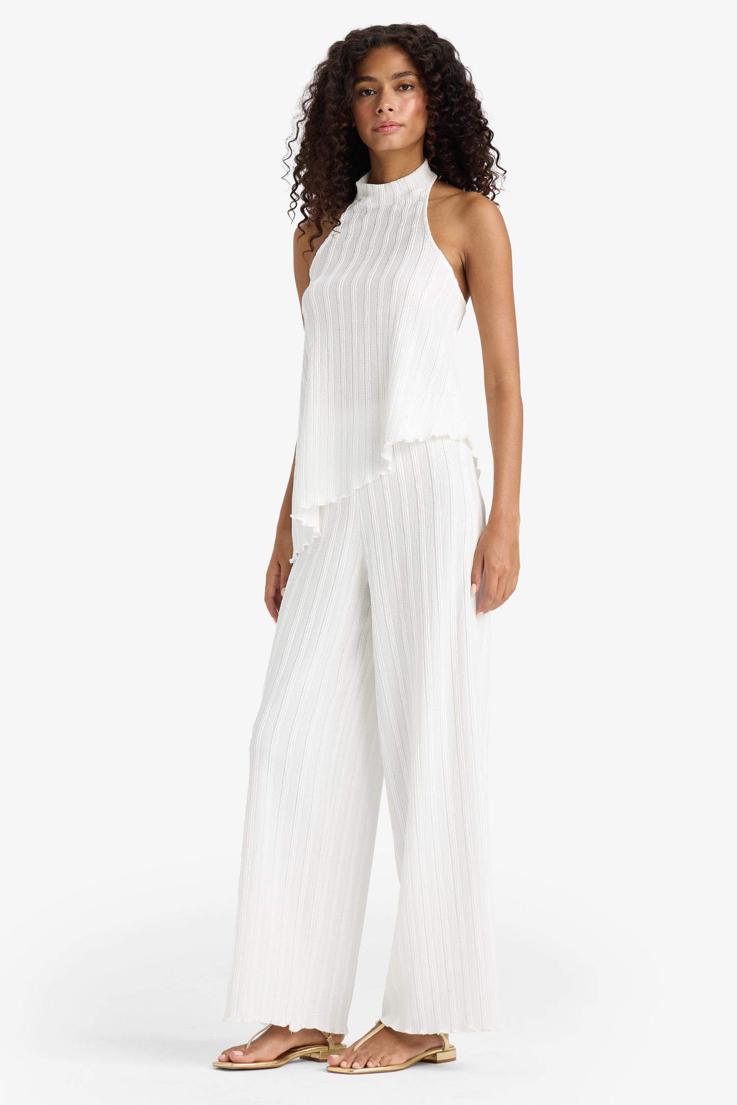 Wide Leg Bürümcük Geniş Paça Pantolon