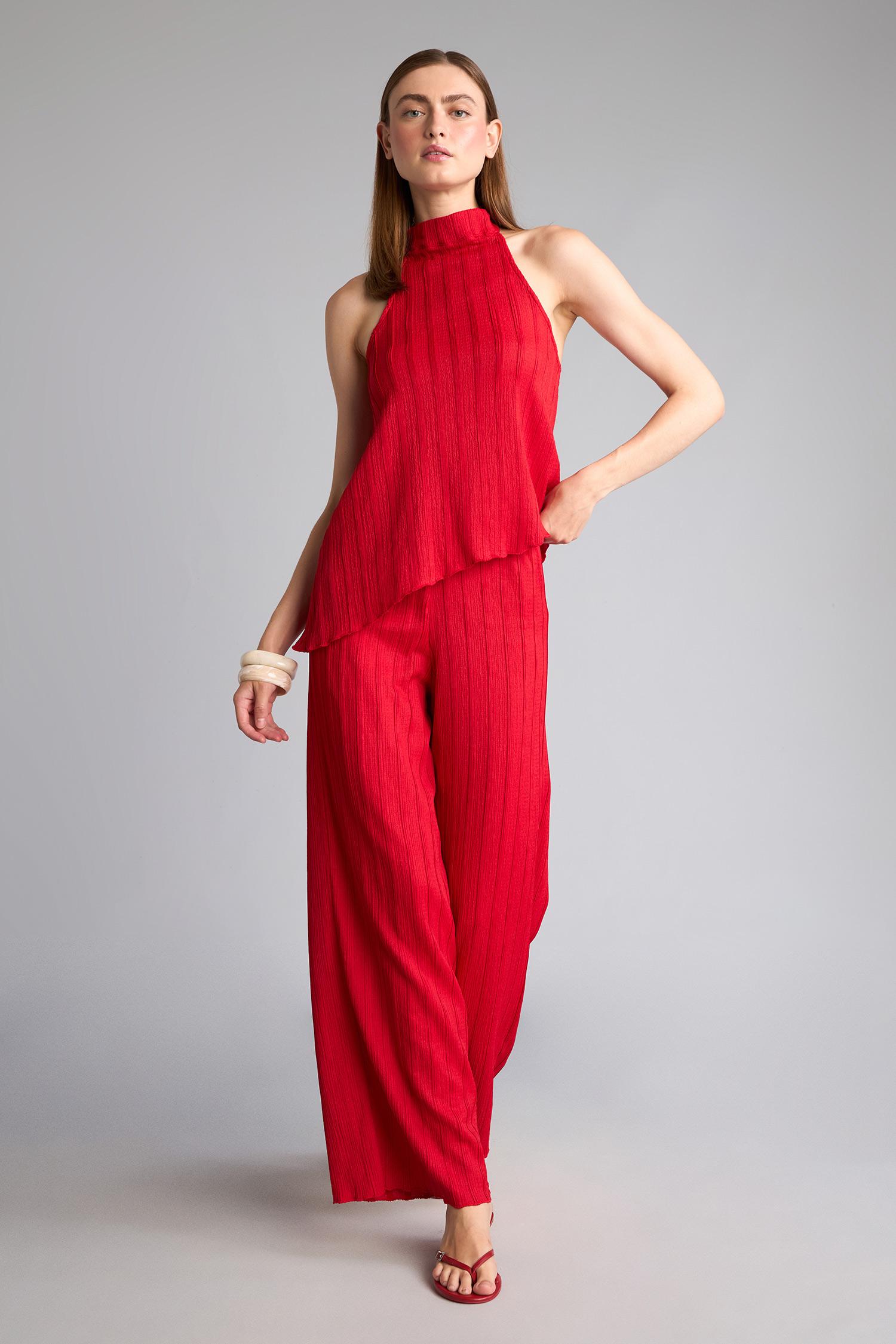 DeFacto Wide Leg Kırışık Dokulu Pantolon görsel 4