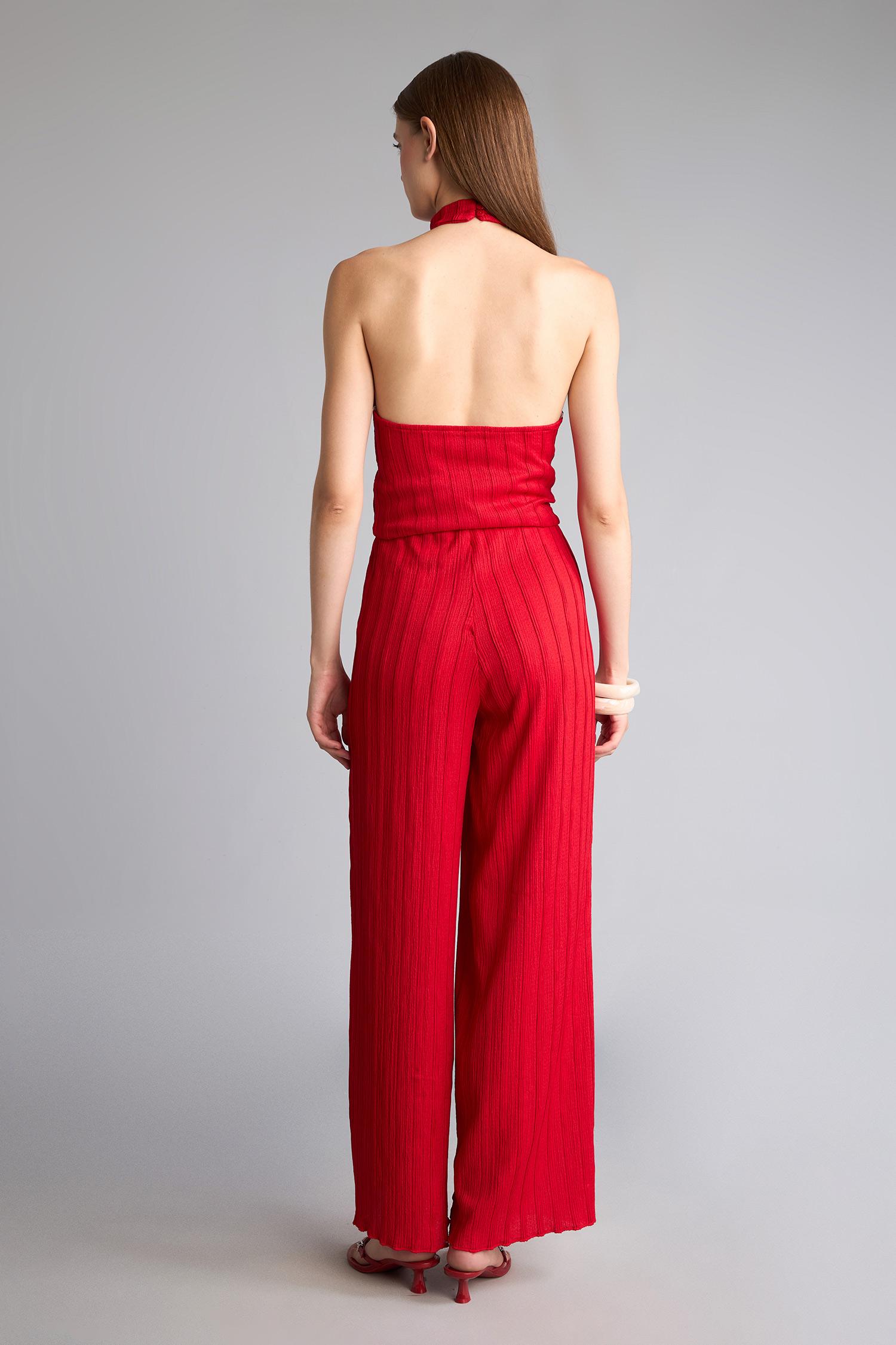 DeFacto Wide Leg Kırışık Dokulu Pantolon görsel 8