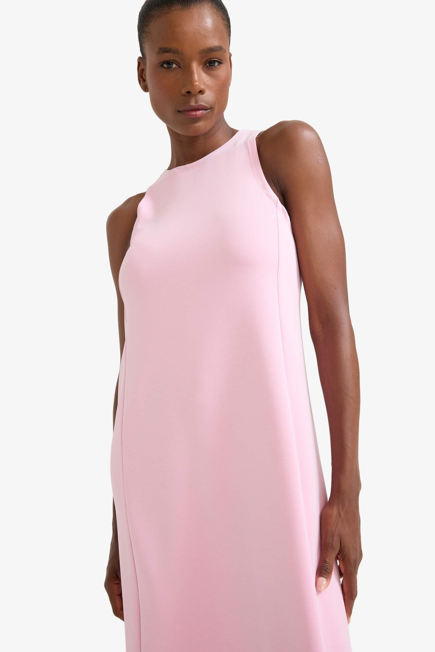 فستان ميدي كت منسوج بياخة مدورة من DeFactoFit