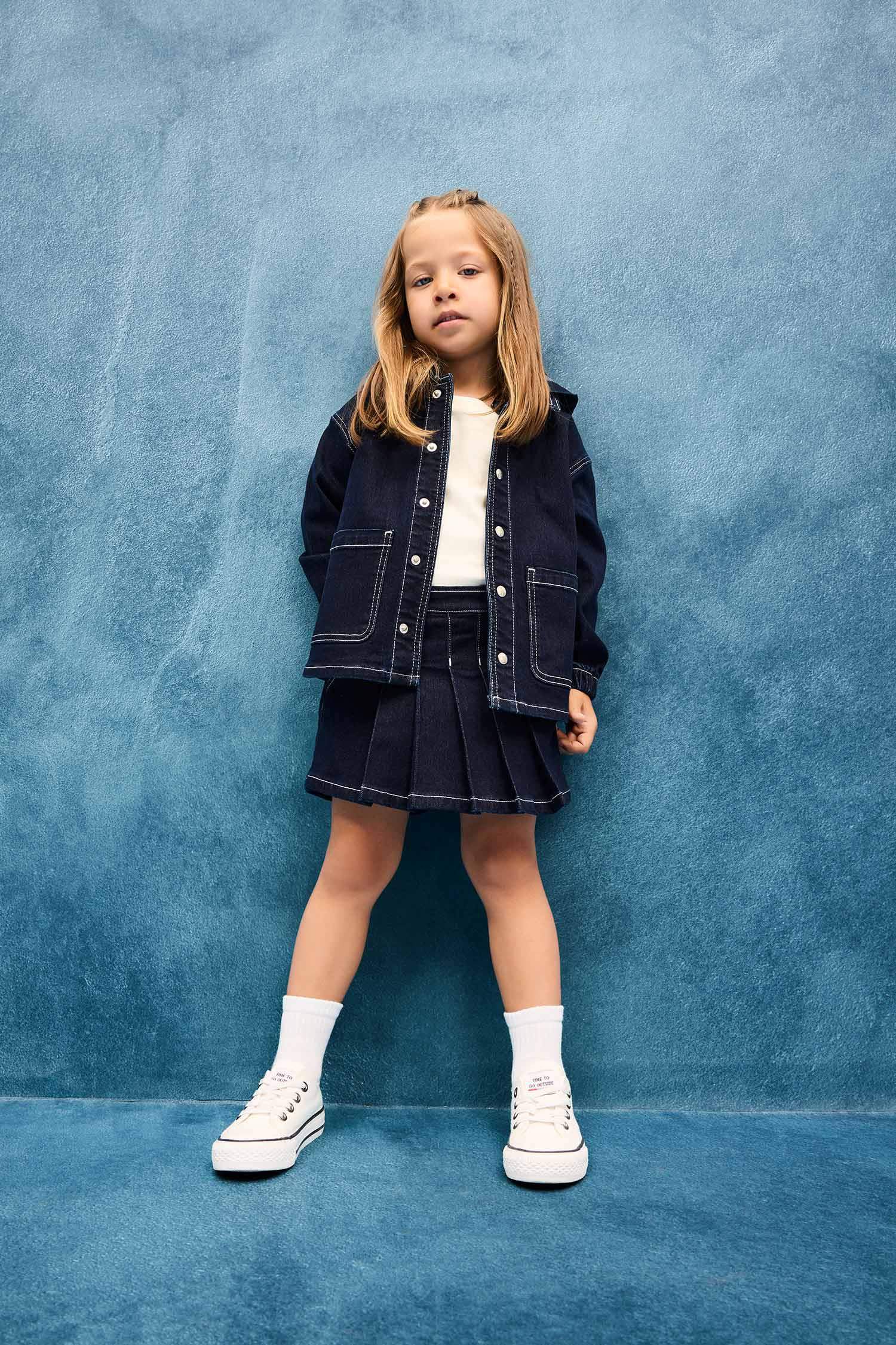 Girl Hooded Denim Jacket