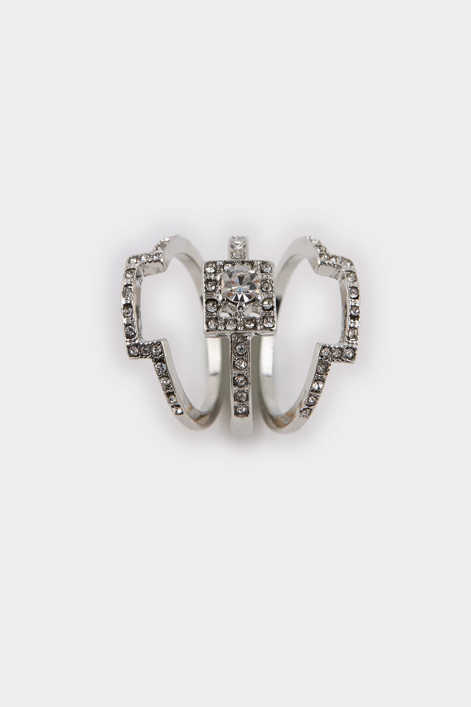 خاتم فضي من 3 قطع نسائي