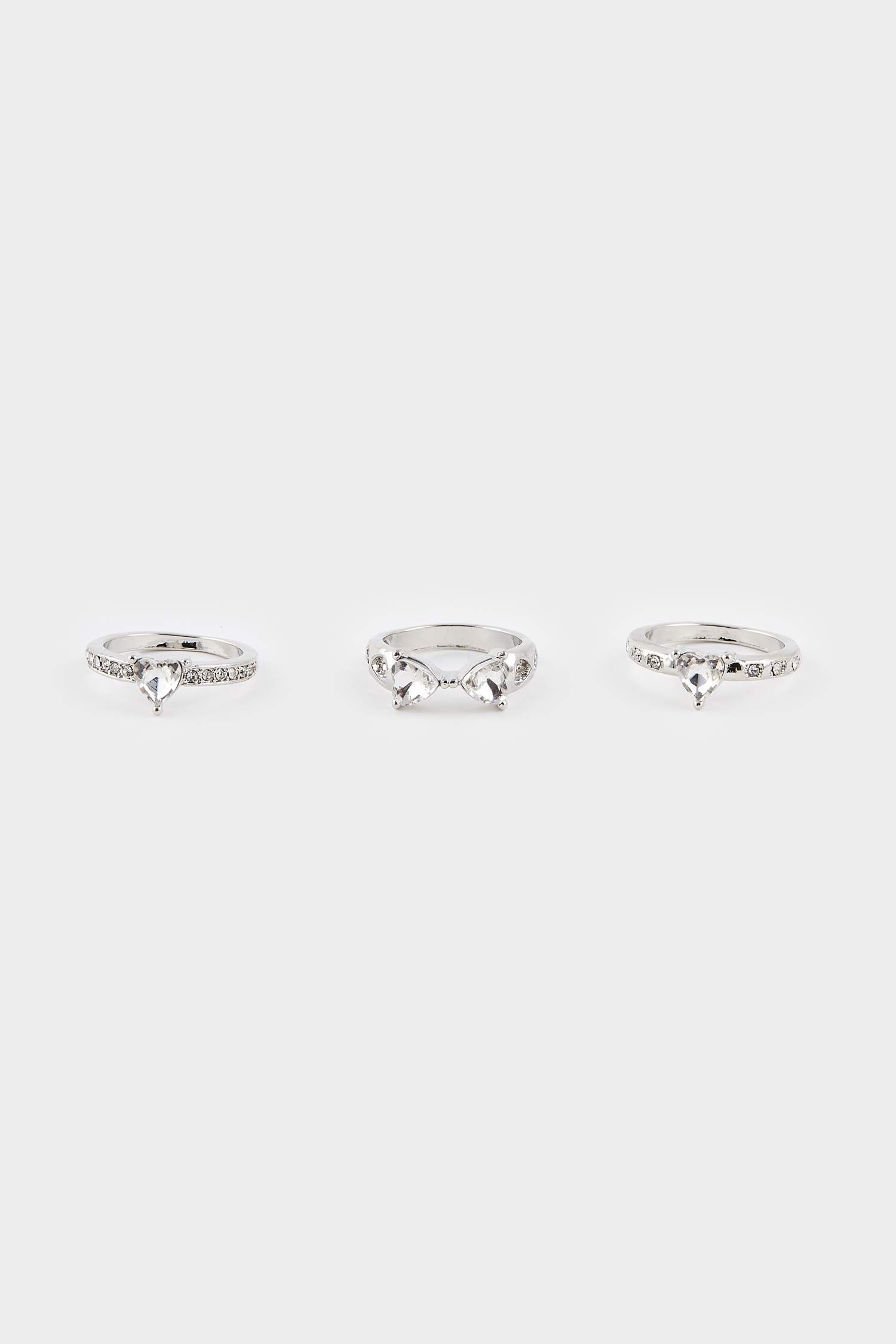 Woman 3 Piece Silver Rings
