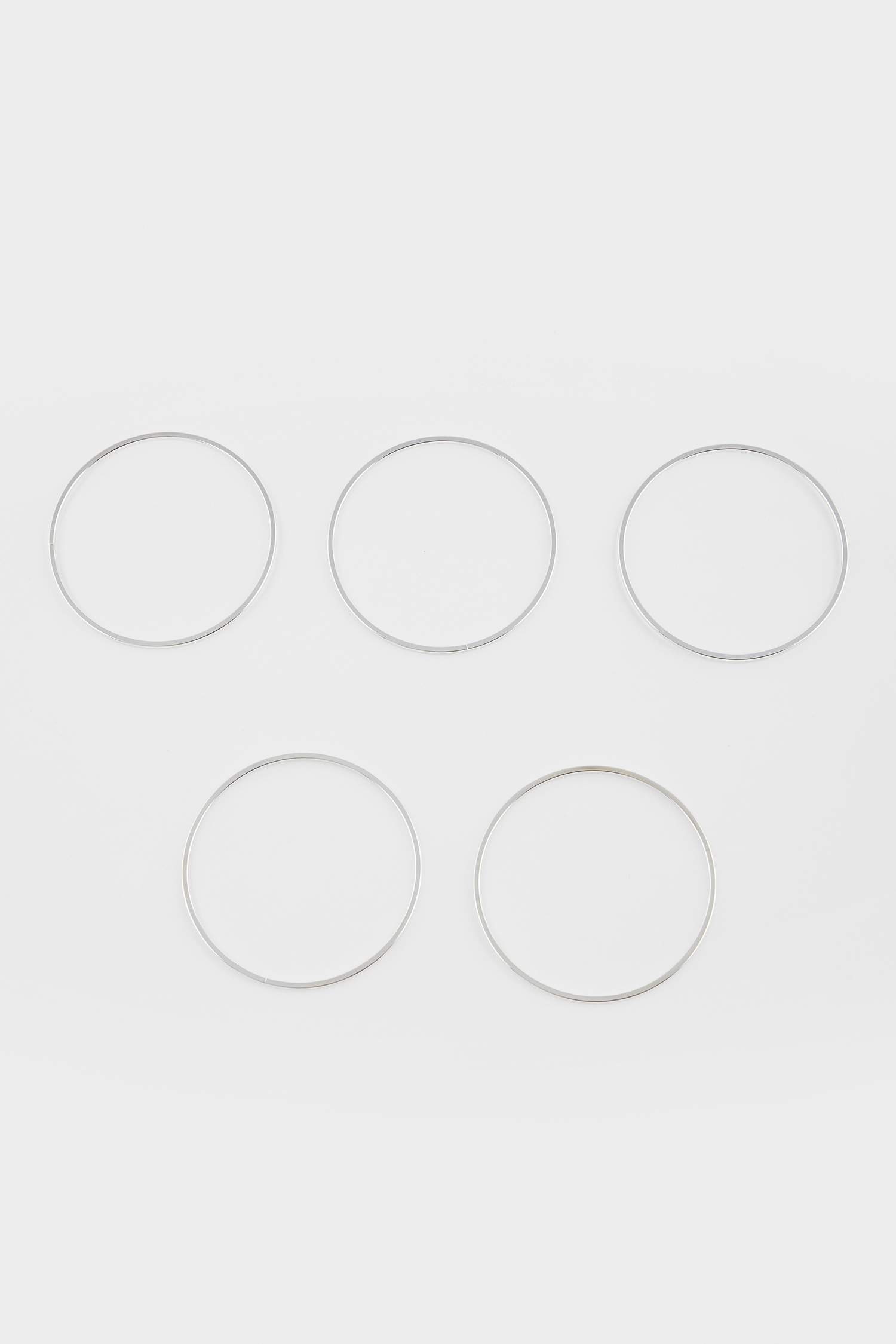 Женский комплект из 5-ти серебряных браслетов