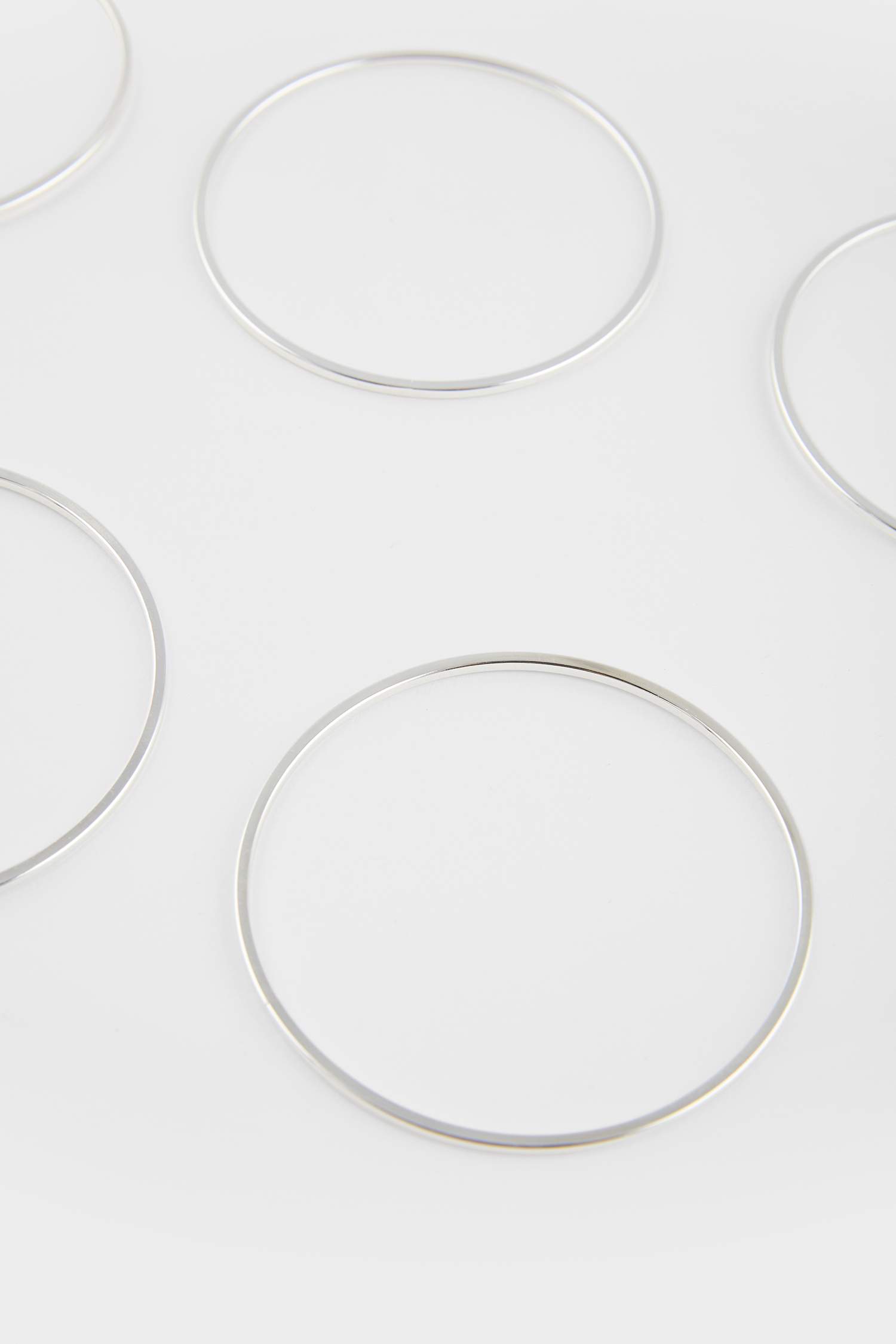 Женский комплект из 5-ти серебряных браслетов