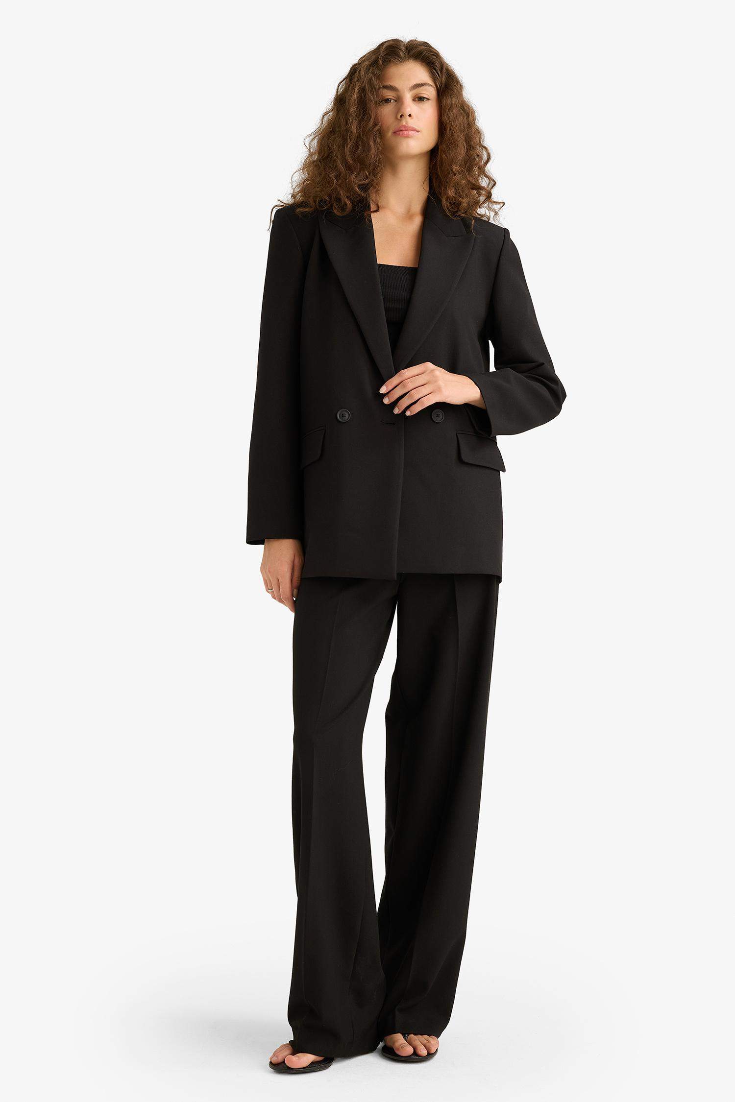 Straight Fit Fleto Cepli Normal Bel Standart Boy Pantolon