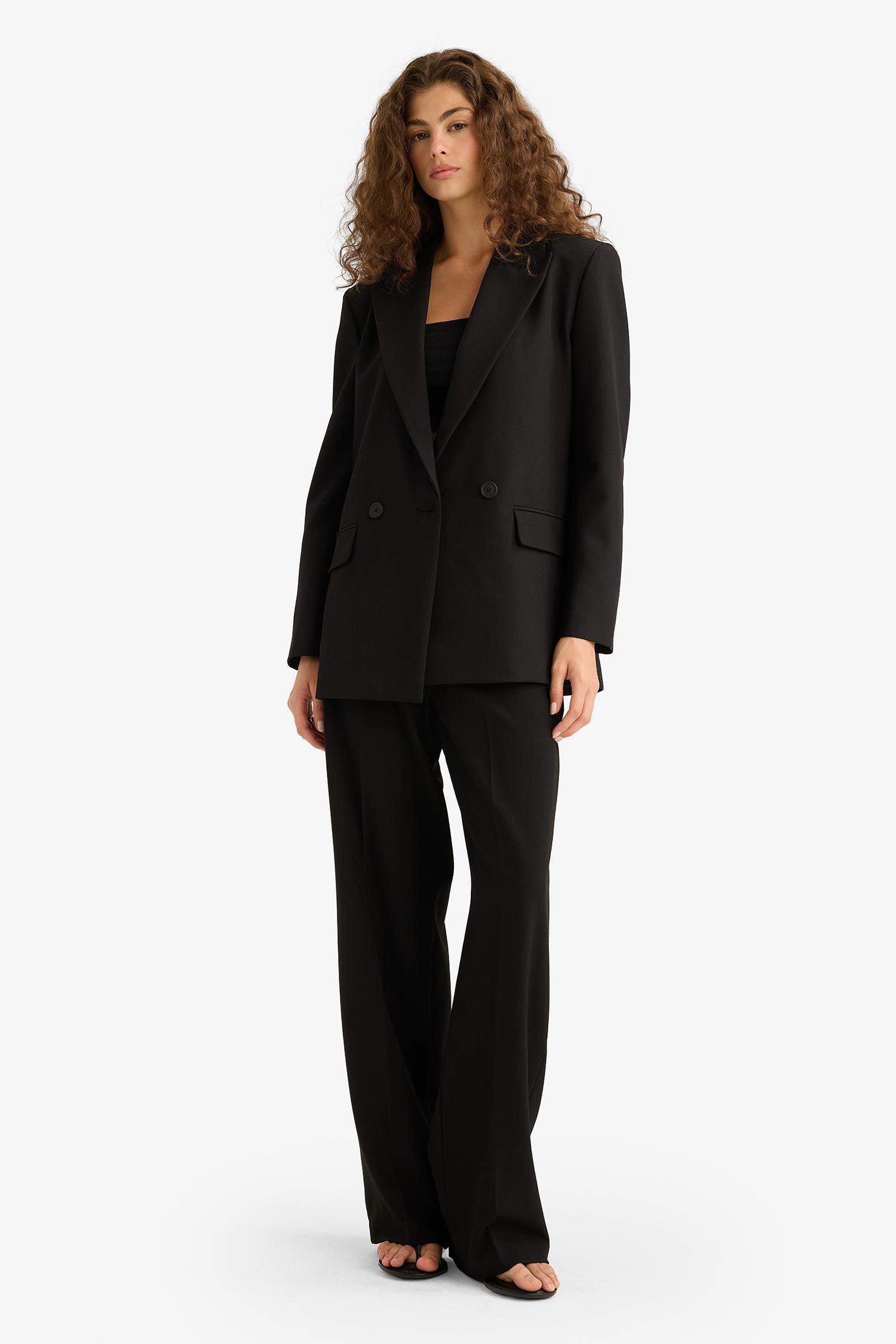 Straight Fit Fleto Cepli Normal Bel Standart Boy Pantolon