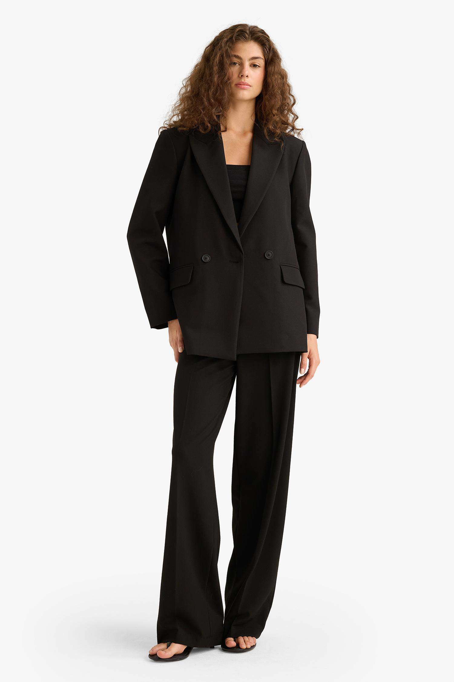 Straight Fit Fleto Cepli Normal Bel Standart Boy Pantolon