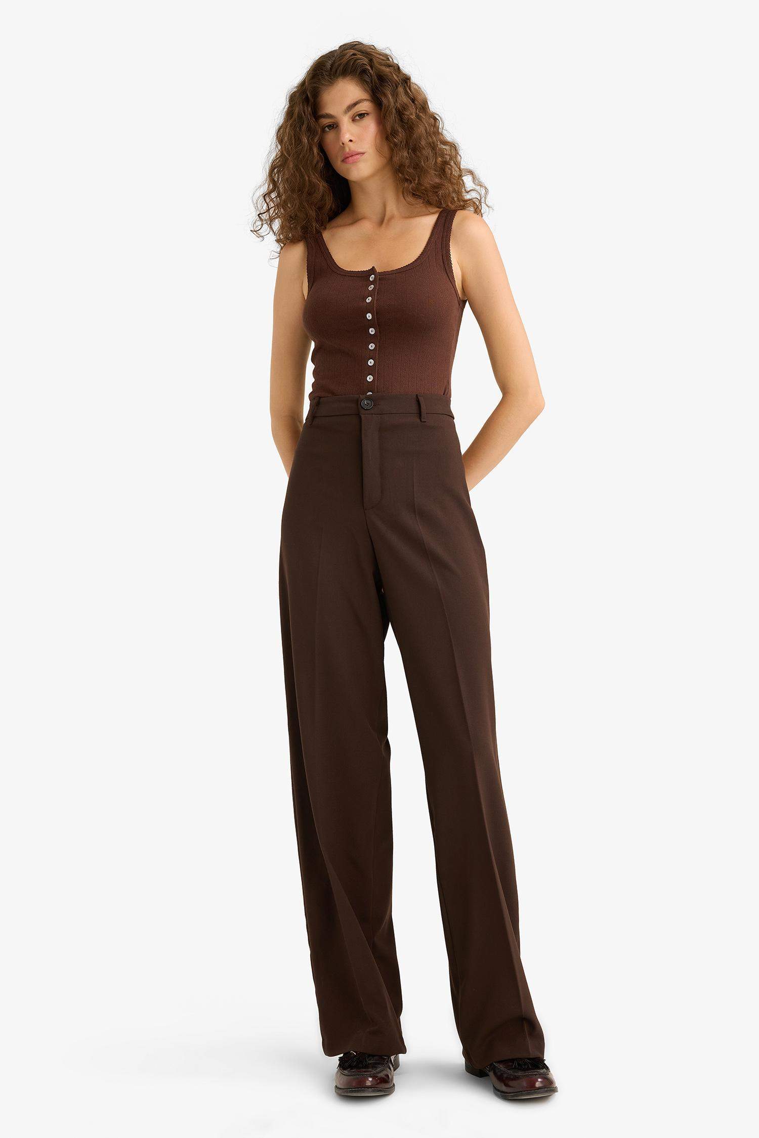 سروال قصة مستقيمة بجيب فليتو