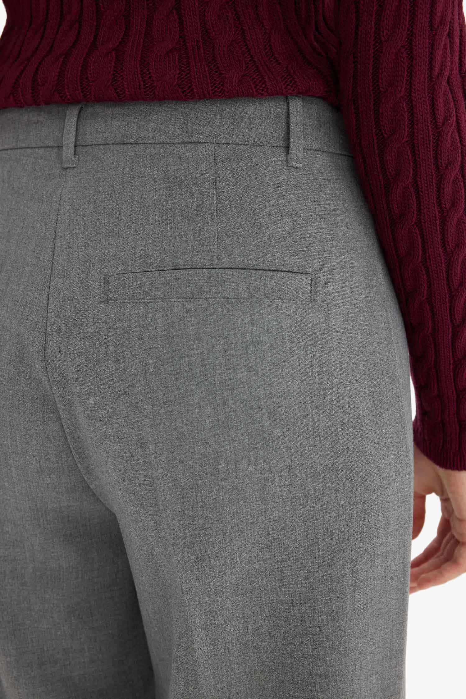 بنطلون قصة مستقيمة بجيب وخصر عادي