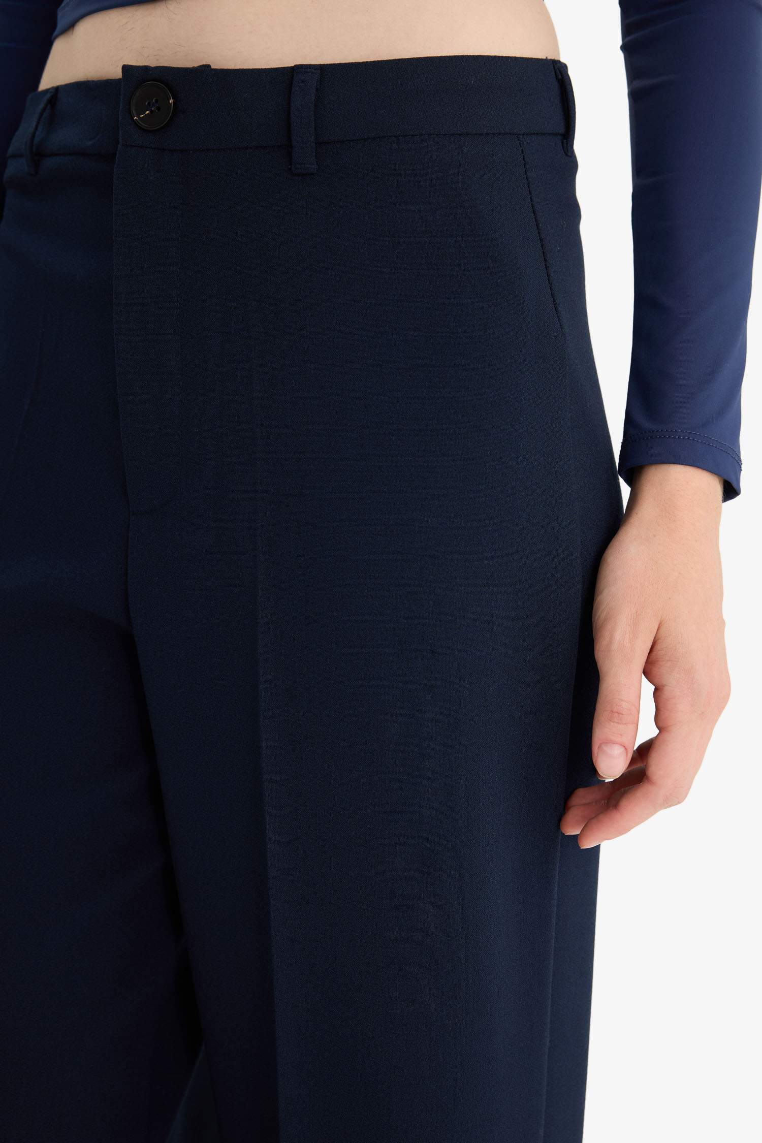 Straight Fit Fleto Cepli Normal Bel Standart Boy Pantolon