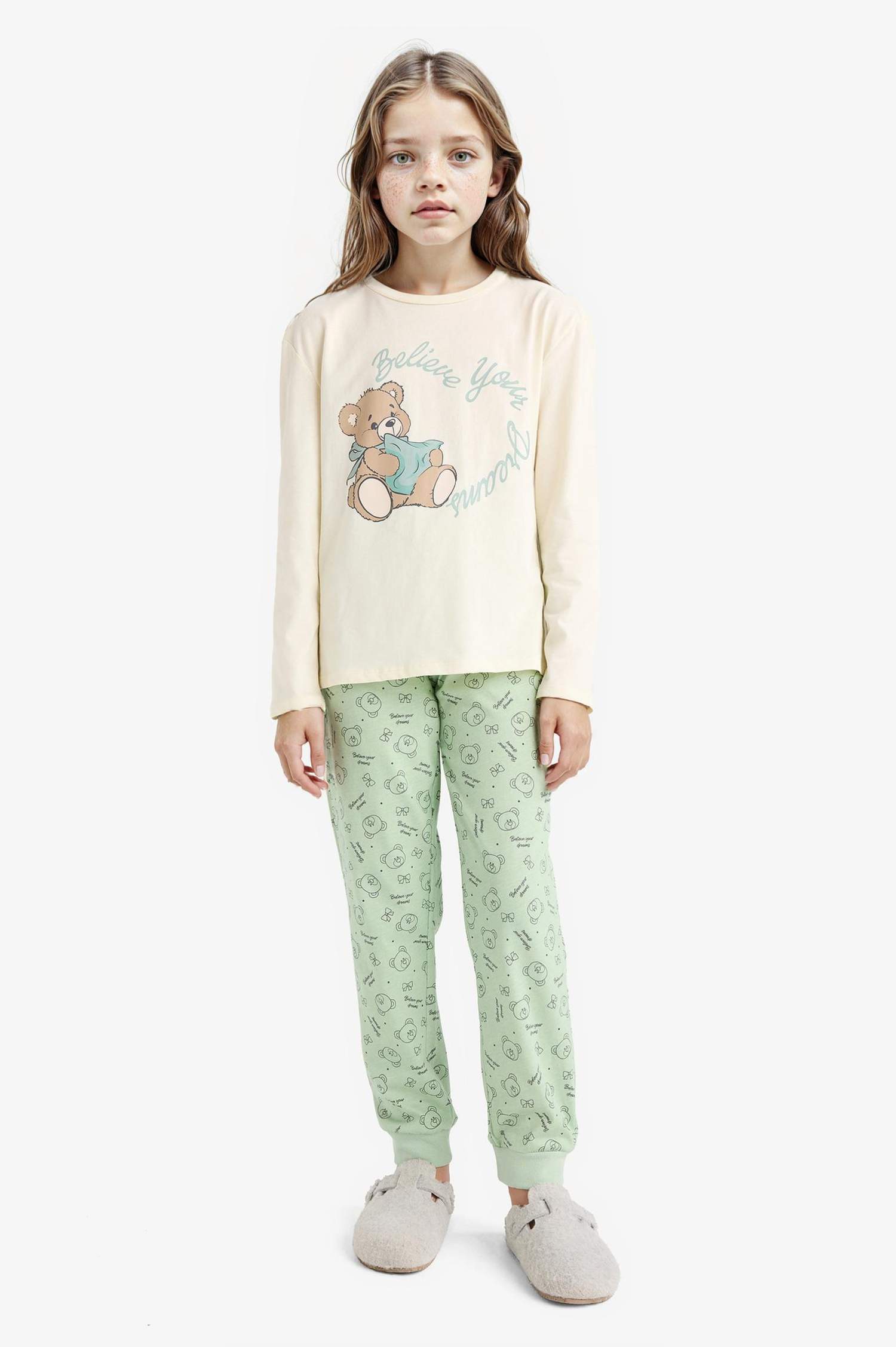Ensemble Pyjama Top à manches longues et Pantalon à motifs pour fille