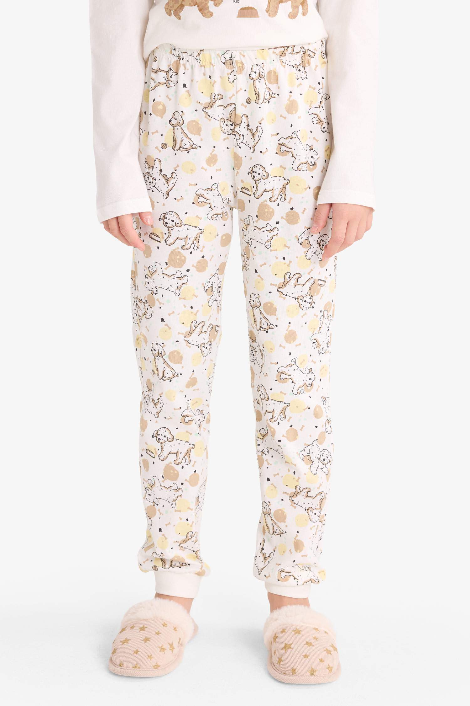 Kız Çocuk Pijama Takımı Baskılı Uzun Kollu Üst Uzun Alt