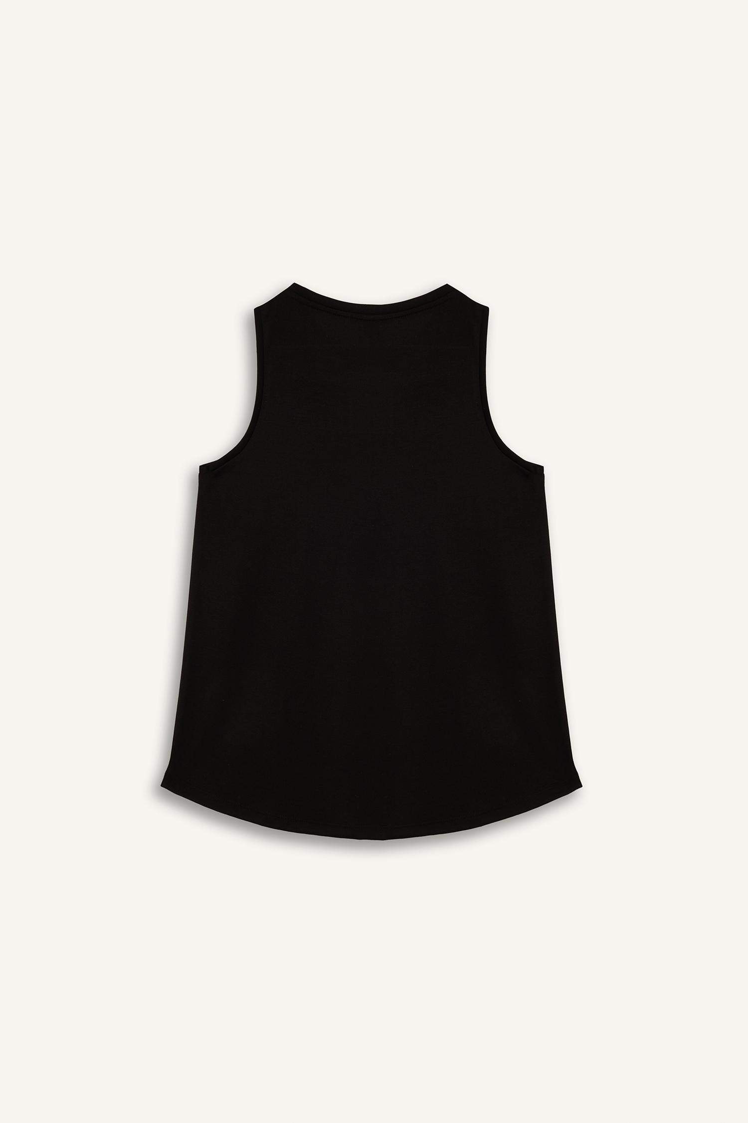 Relax Fit Baskılı Bisiklet Yaka Atlet