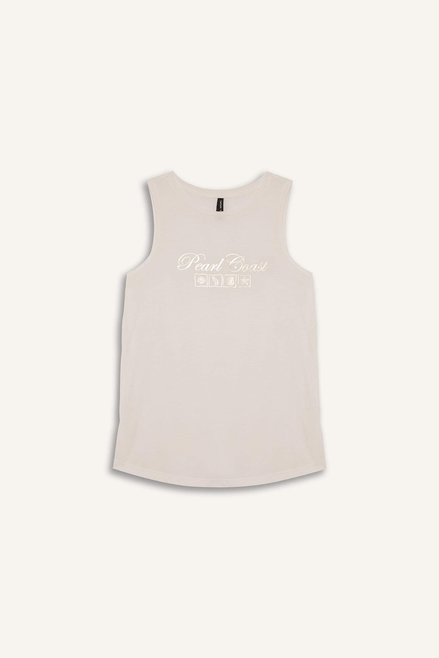 تيشيرت كت قصة مريحة وطبعة شعار