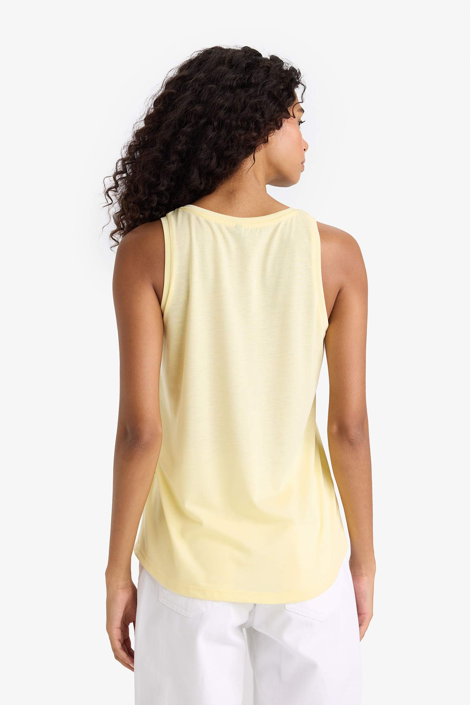 Relax Fit Bisiklet Yaka Baskılı Atlet