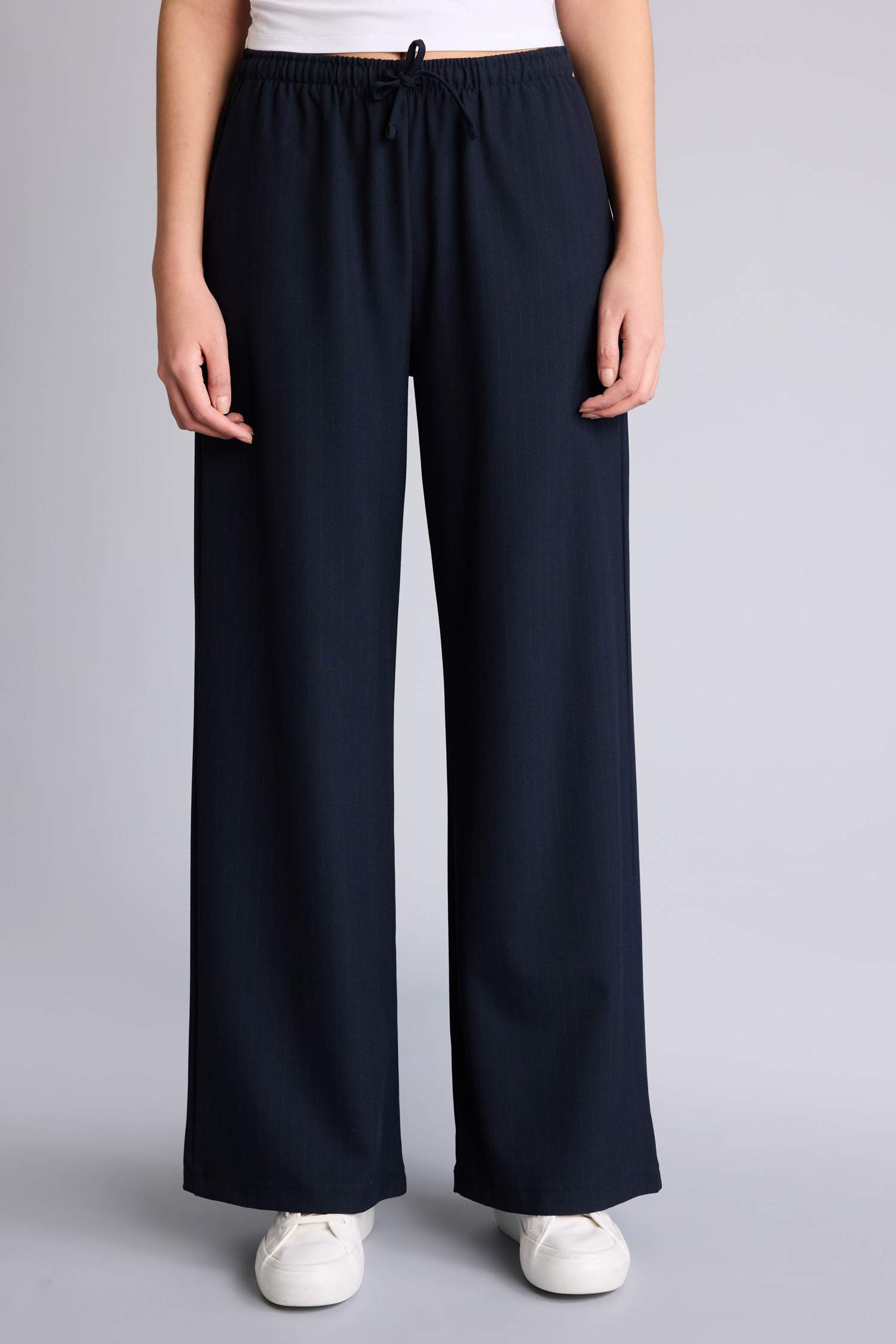 Wide Leg Beli Bağcıklı Normal Bel Pantolon