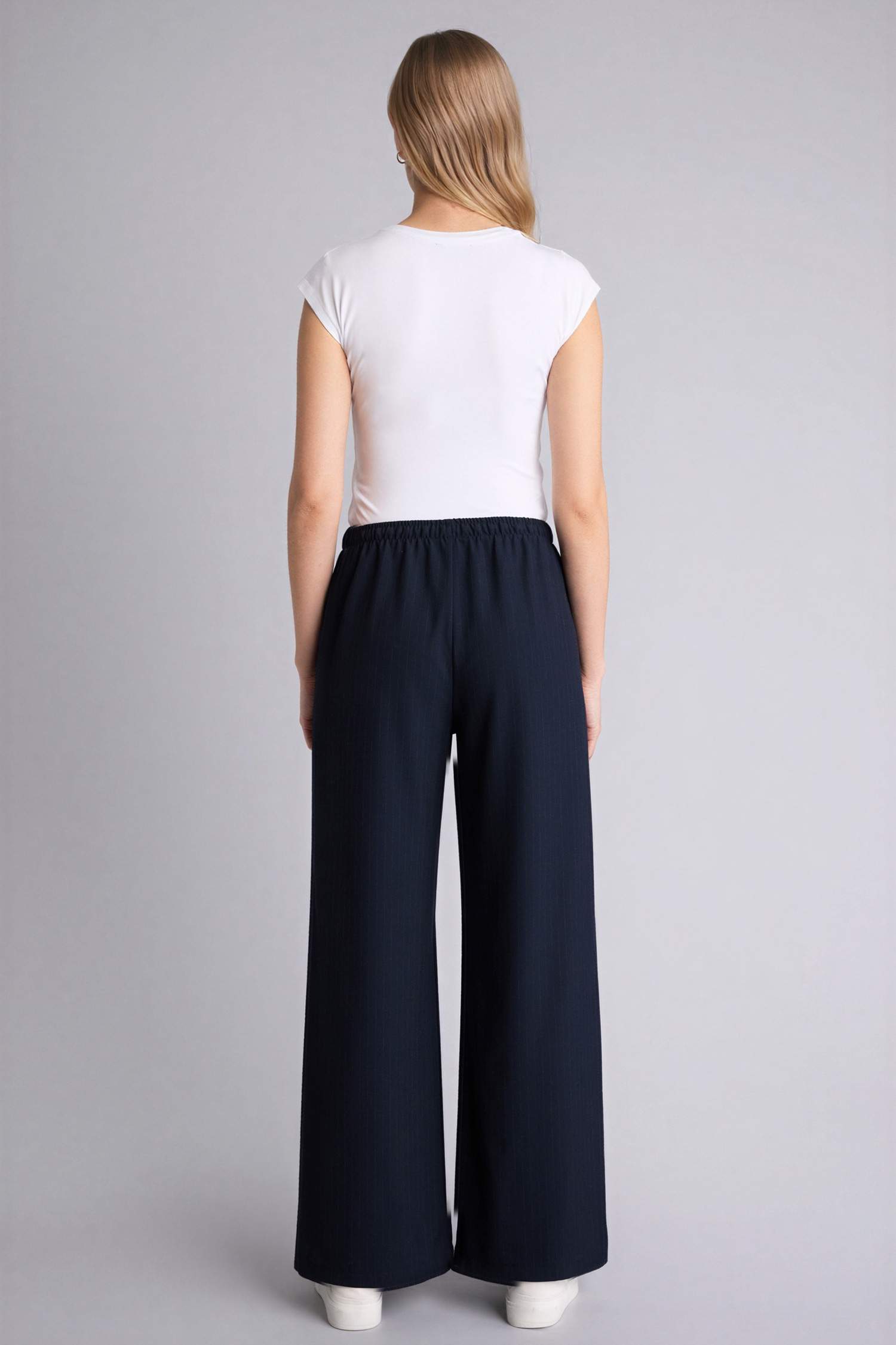 Wide Leg Beli Bağcıklı Normal Bel Pantolon