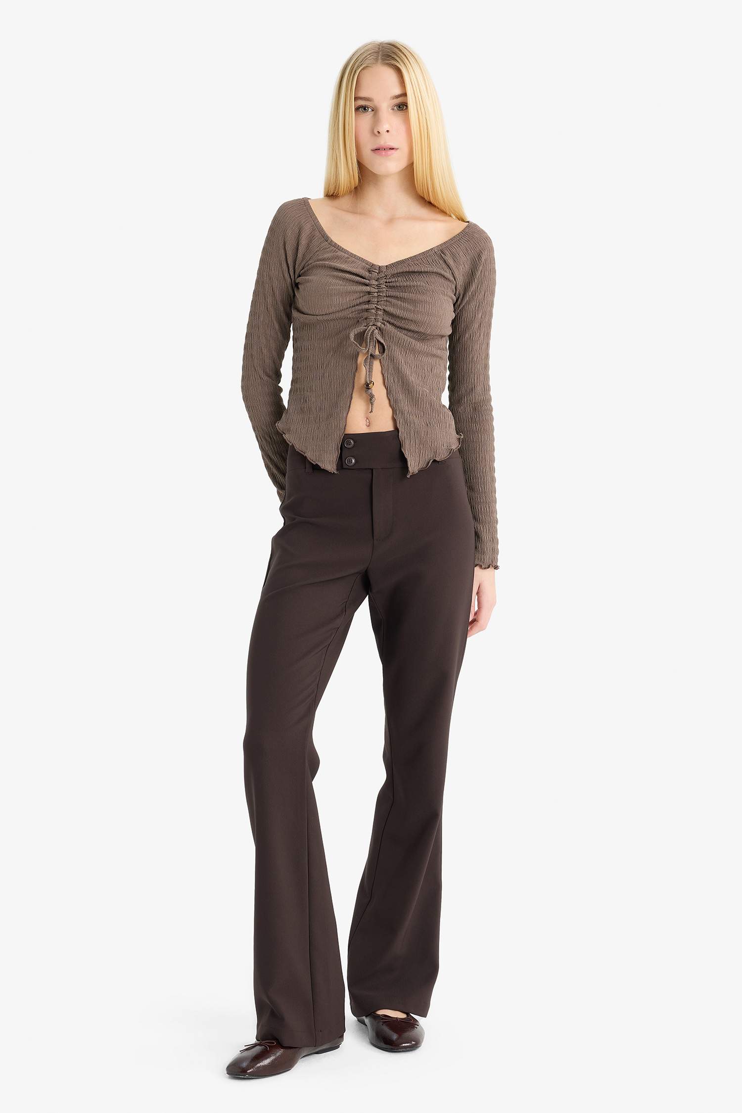 Flare Fit Normal Bel Pantolon