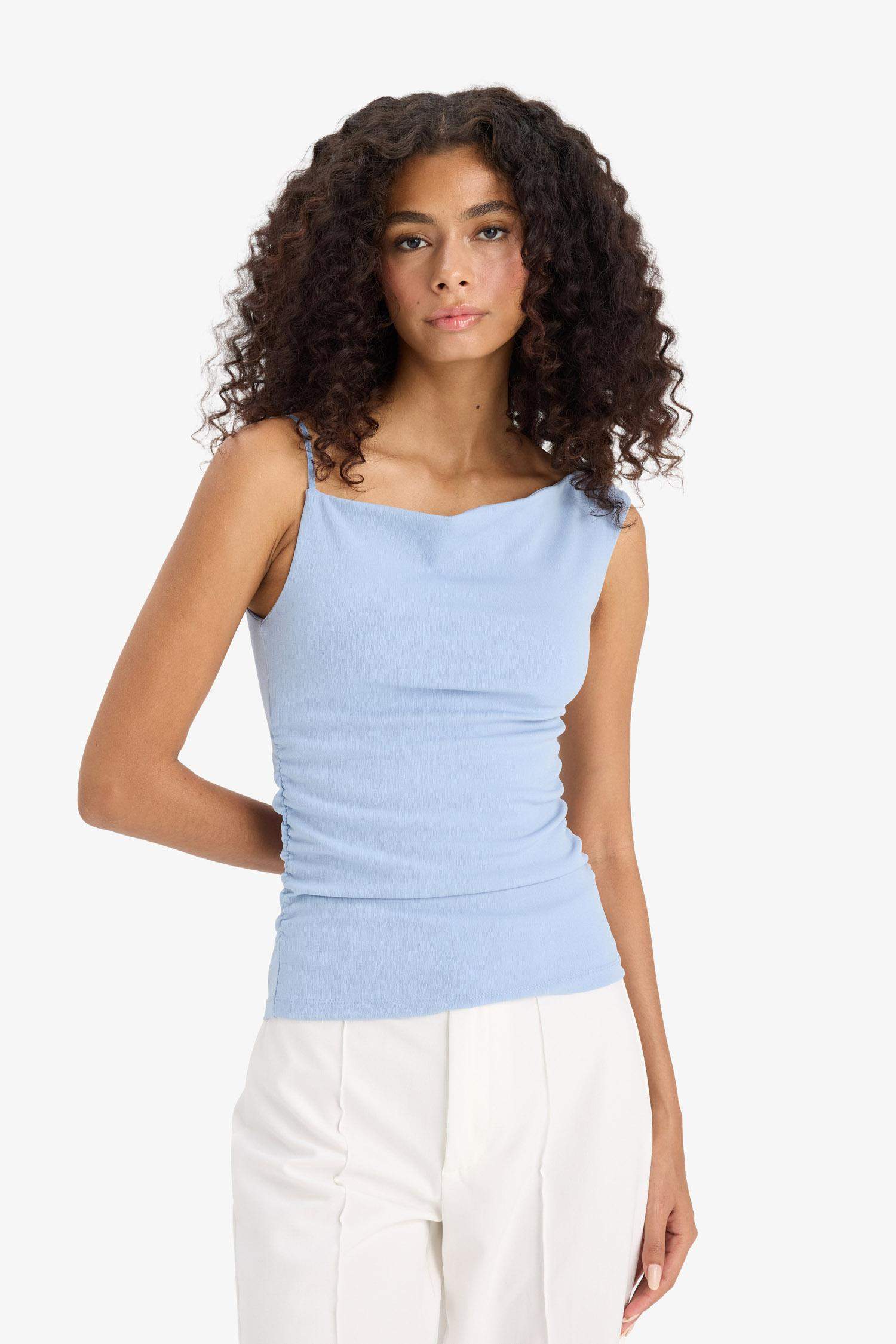 Asimetrik Tek Omuzlu Krep Bluz