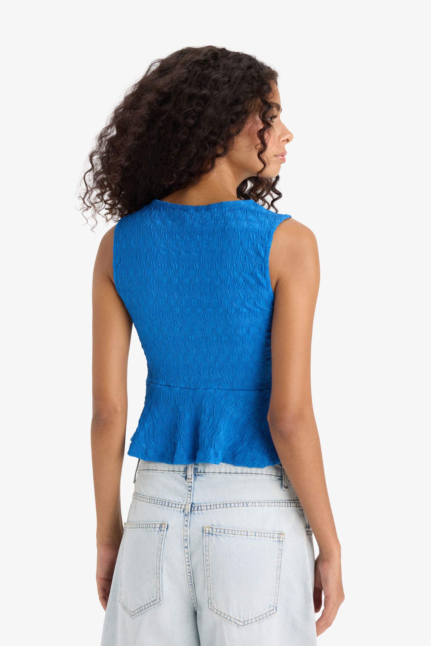 Slim Fit Dar Kesim Bisiklet Yaka Bürümcük Atlet