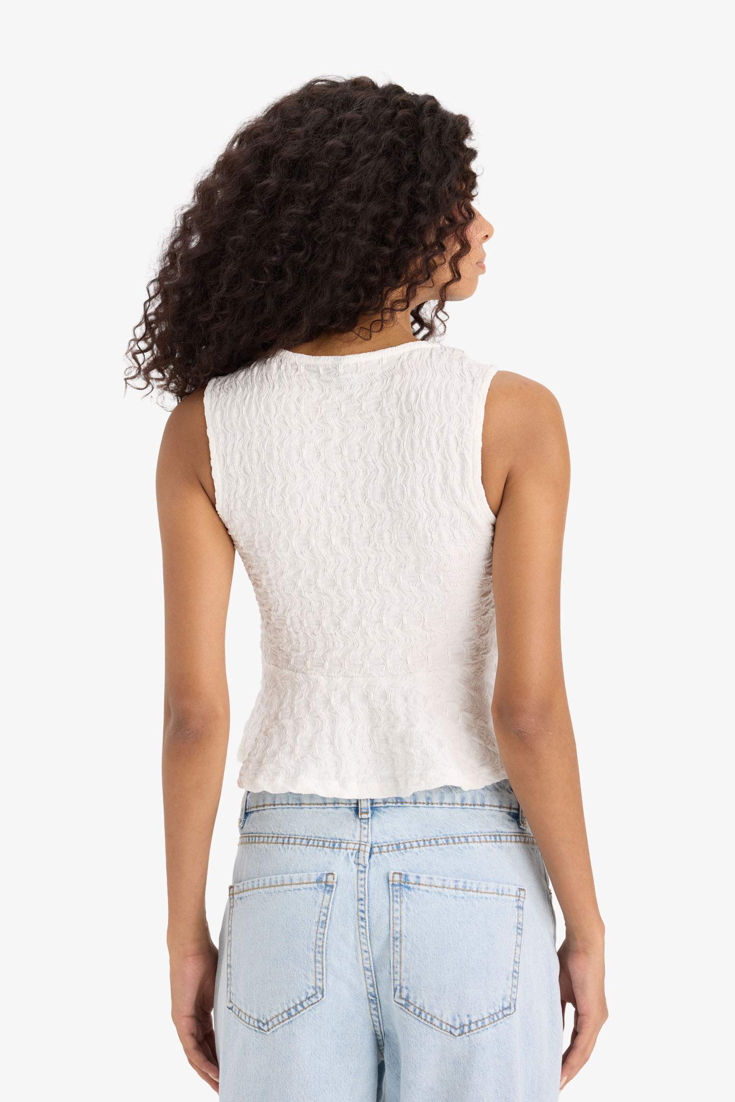 Slim Fit Dar Kesim Bisiklet Yaka Bürümcük Atlet