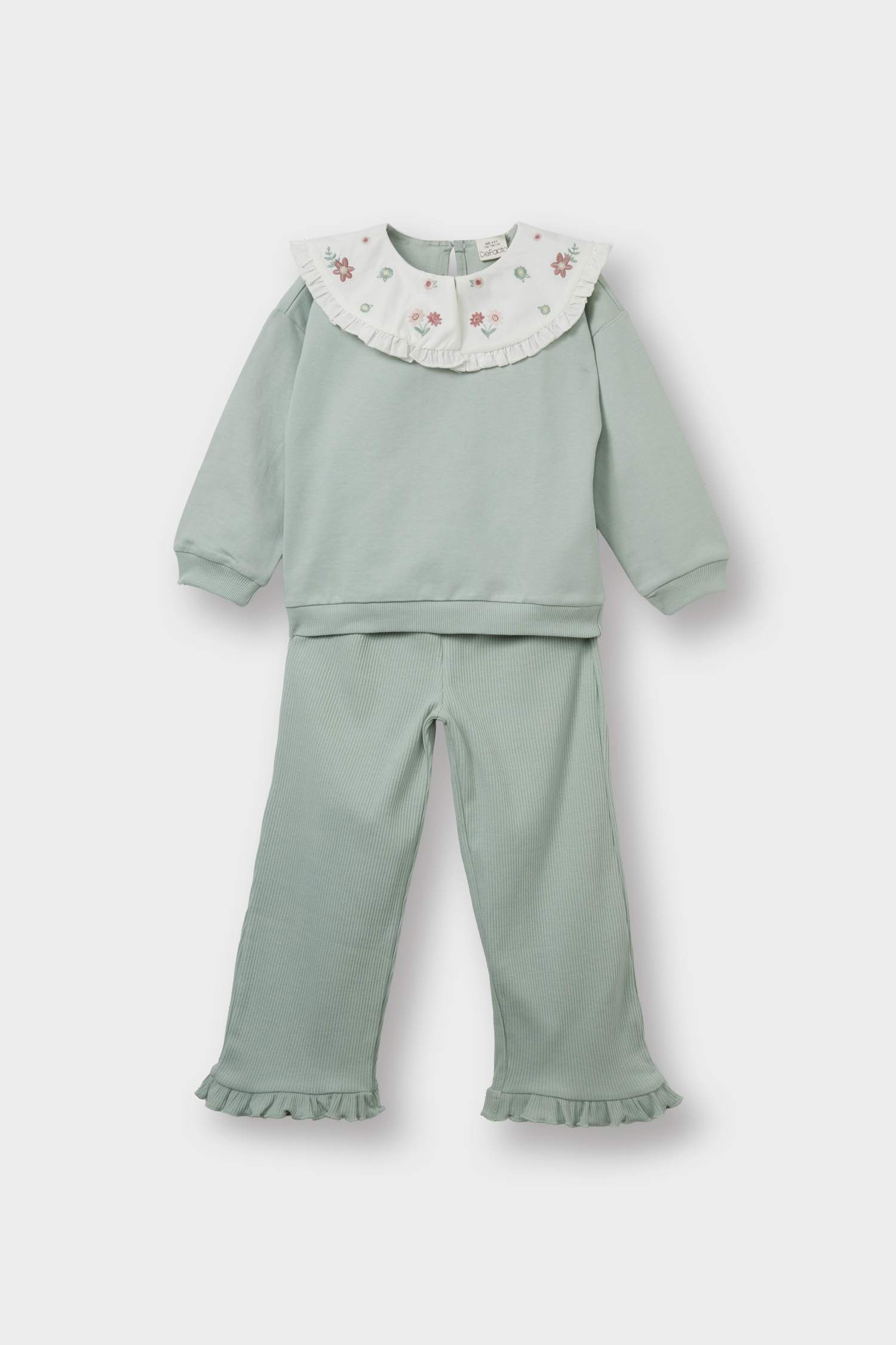 طقم بيبي بناتي قماش خفيف - قطعتين