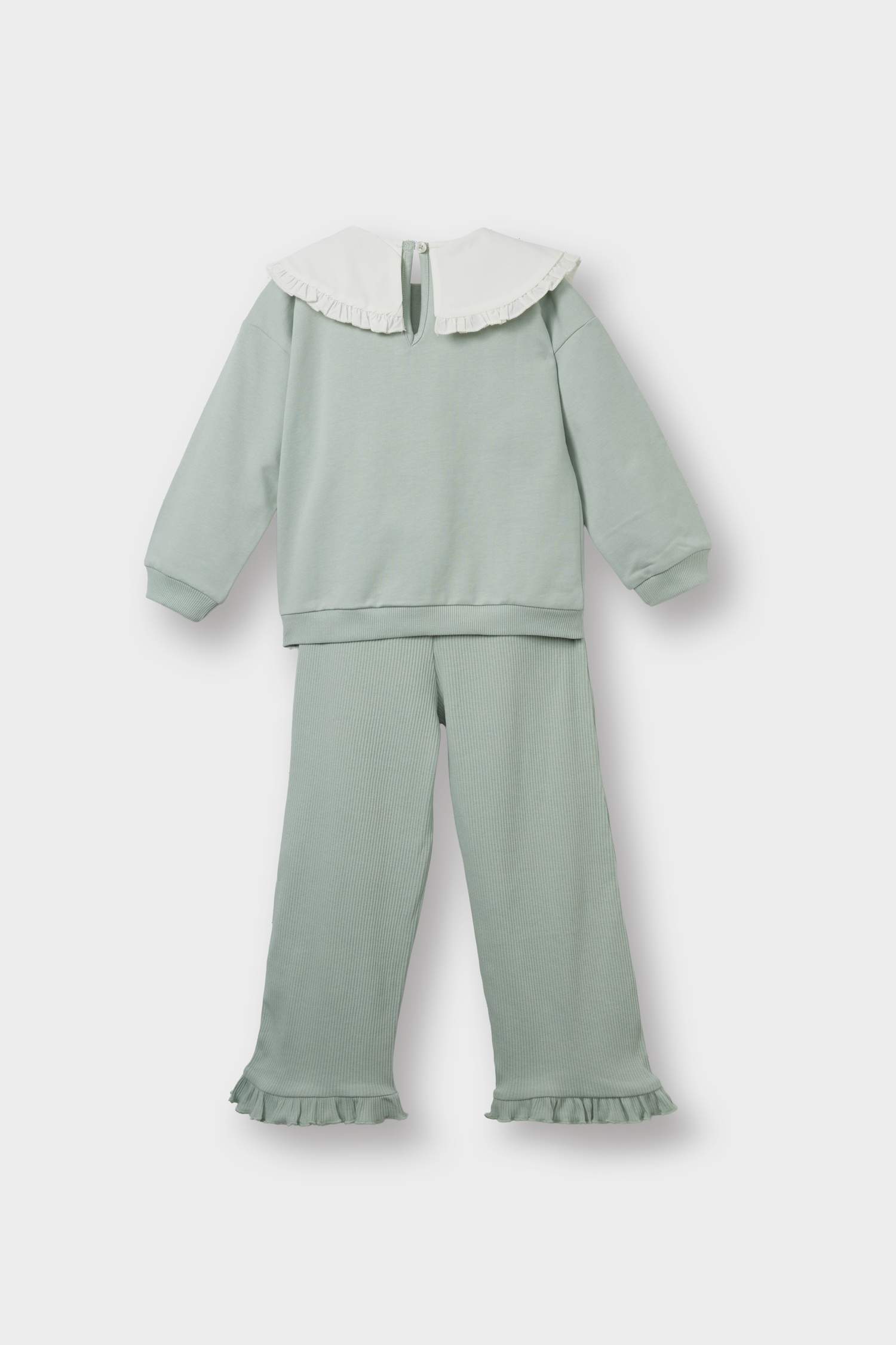 طقم بيبي بناتي قماش خفيف - قطعتين