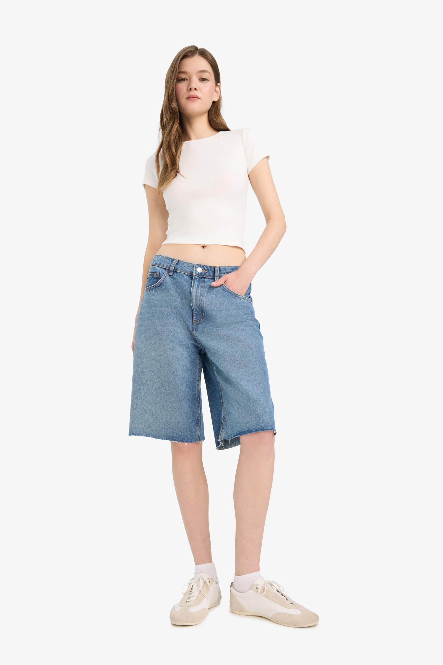 Coool Fitted Bisiklet Yaka 2'li Ribana Kısa Kollu Tişört