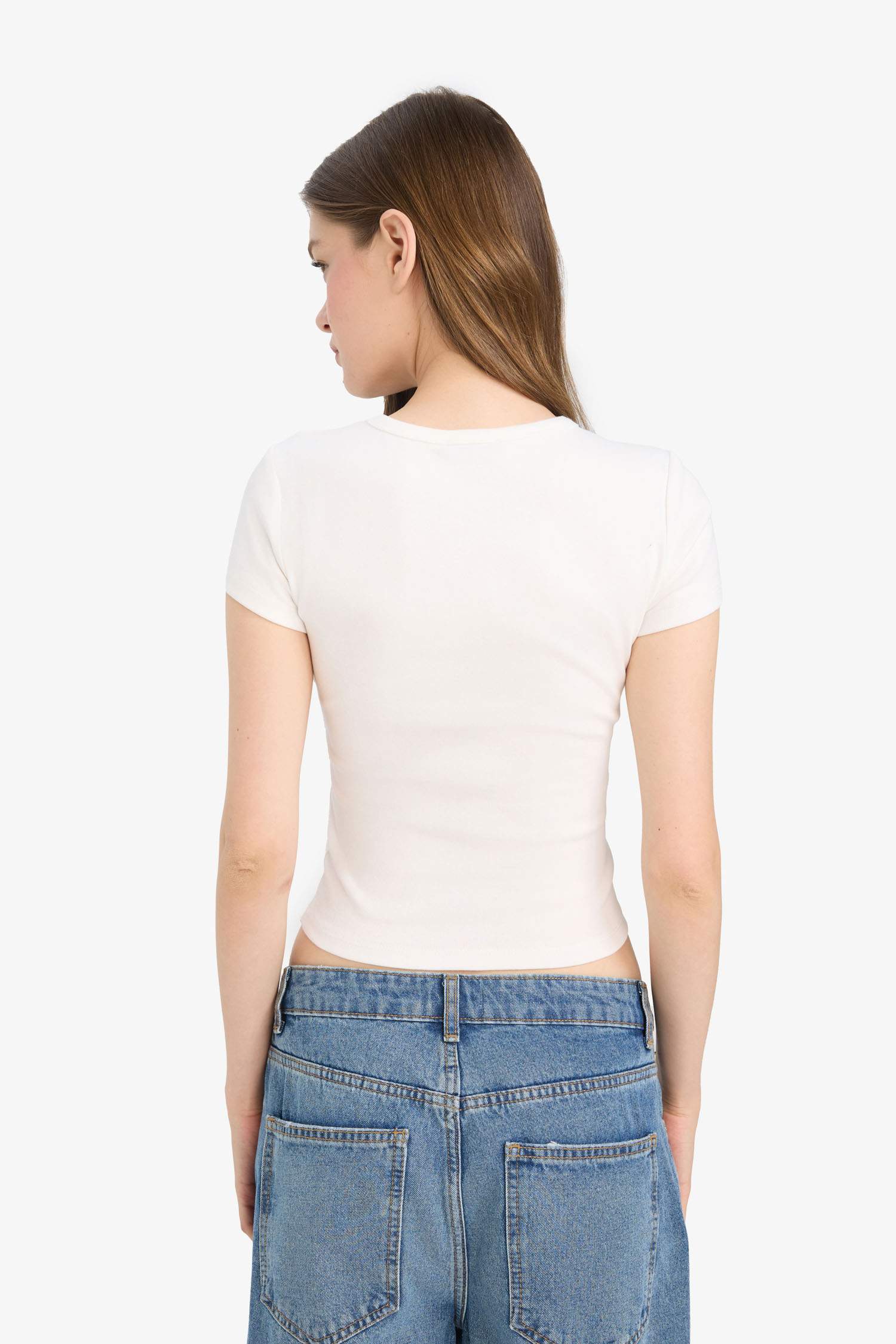 Coool Fitted Bisiklet Yaka 2'li Ribana Kısa Kollu Tişört