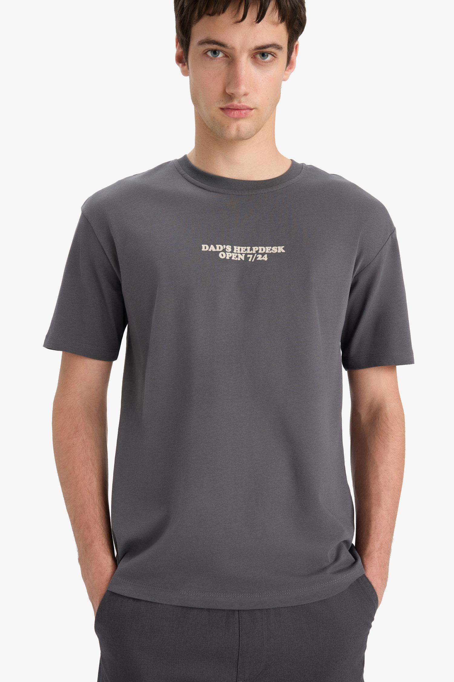 Boxy Fit Crew Neck Short Sleeve T-Shirt