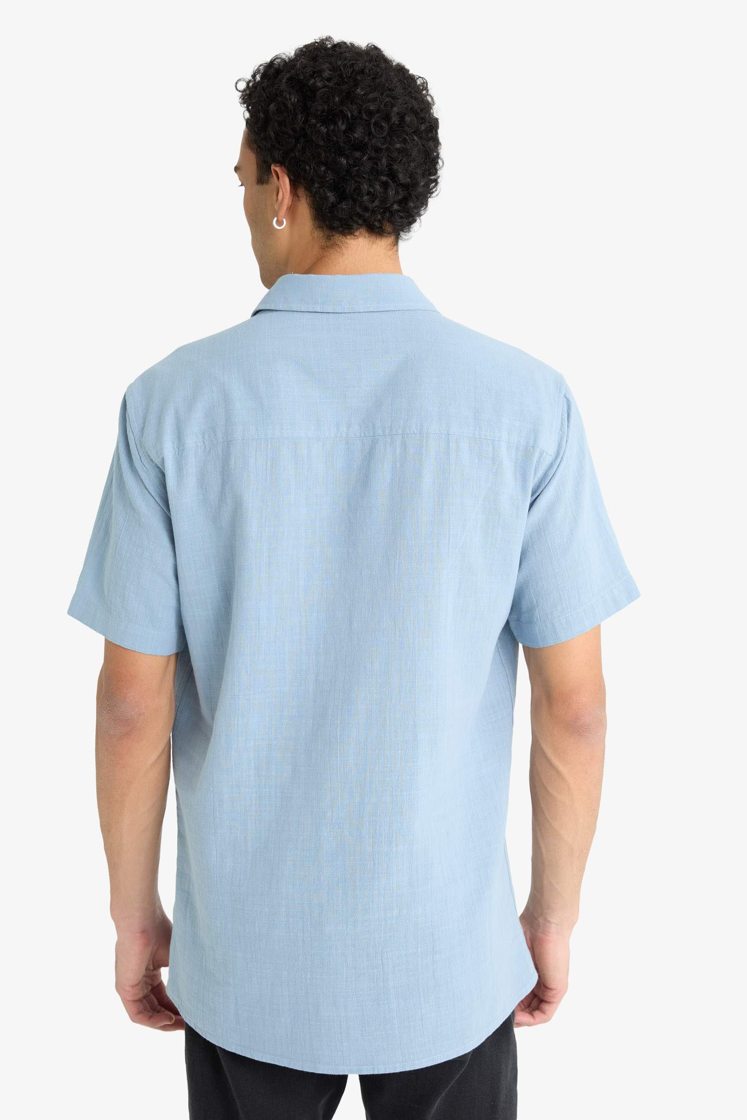 Slim Fit Dar Kesim Polo Yaka Kısa Kollu Gömlek