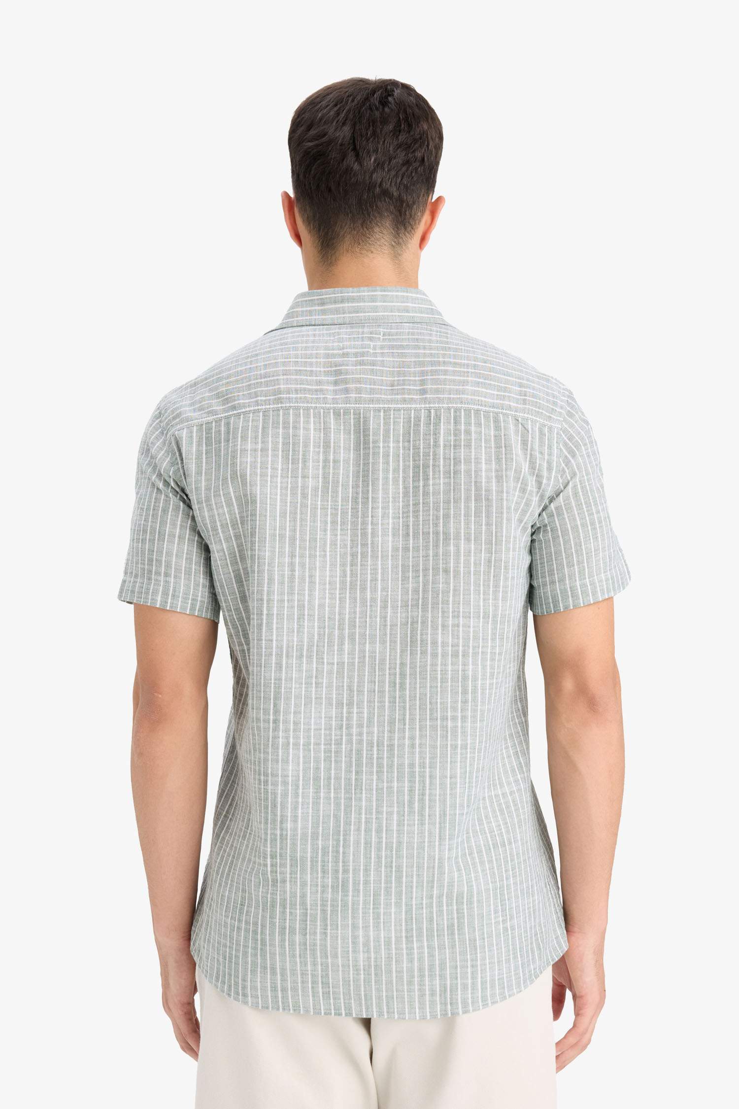 Striped Short Sleeve Cotton Shirt