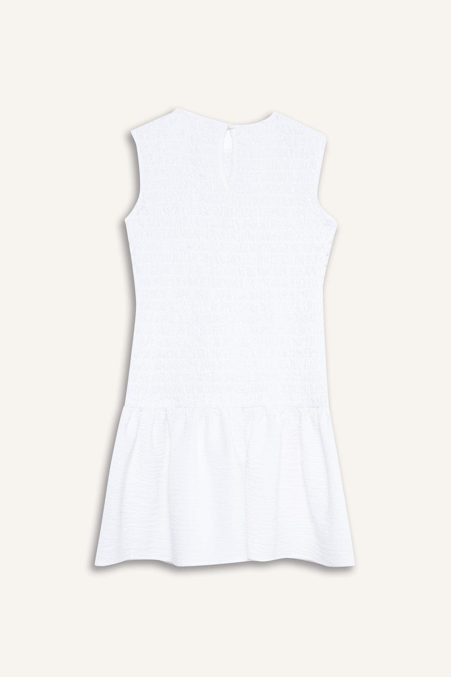 Kız Çocuk Bisiklet Yaka Kolsuz Yazlık Elbise