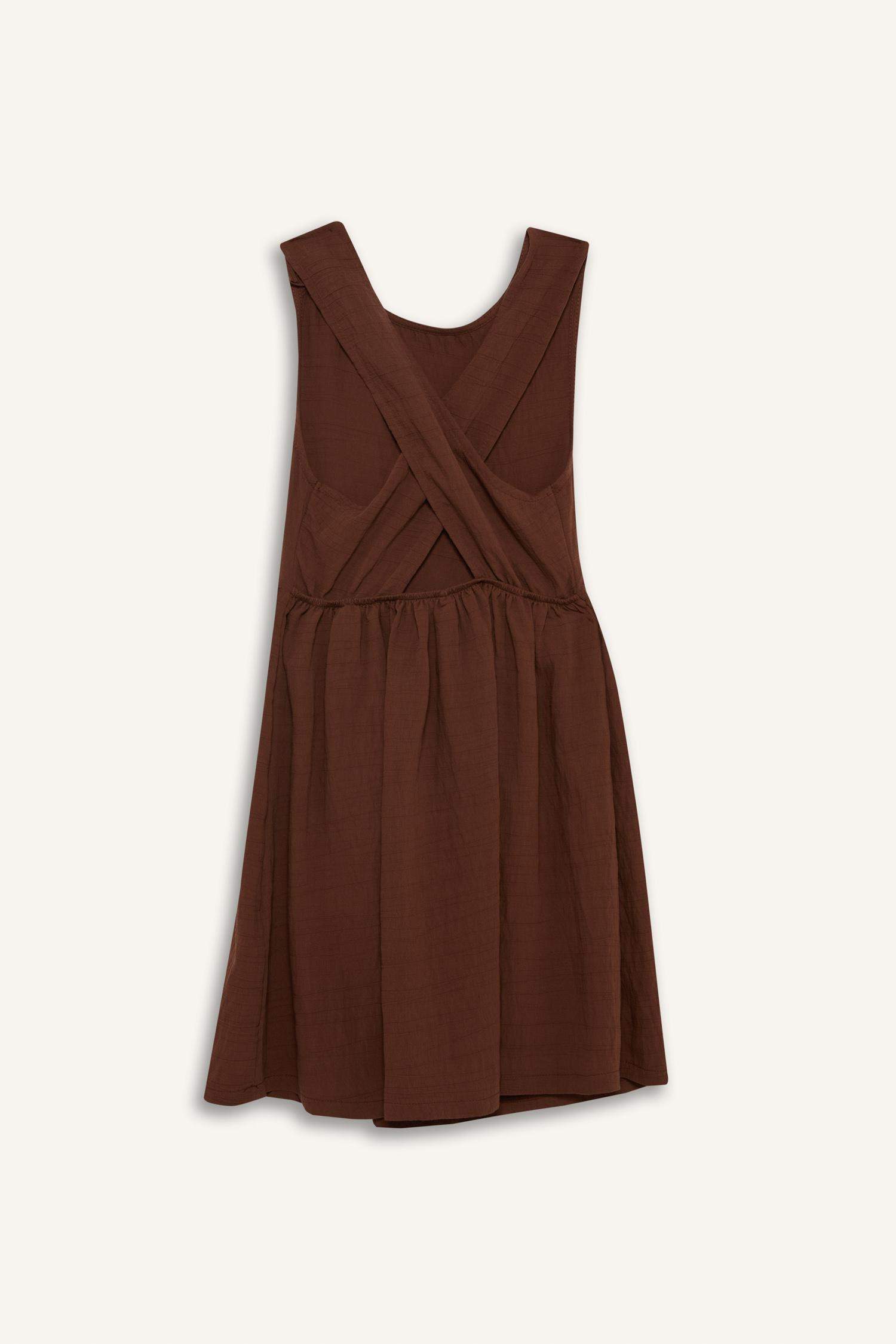 Kız Çocuk Bisiklet Yaka Askılı Yazlık Elbise