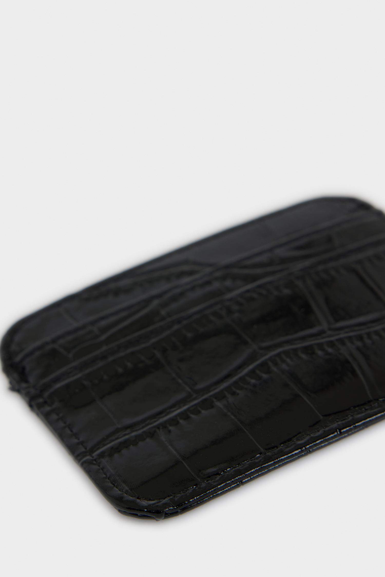 محفظة بطاقات حريمي جلد صناعي أسود