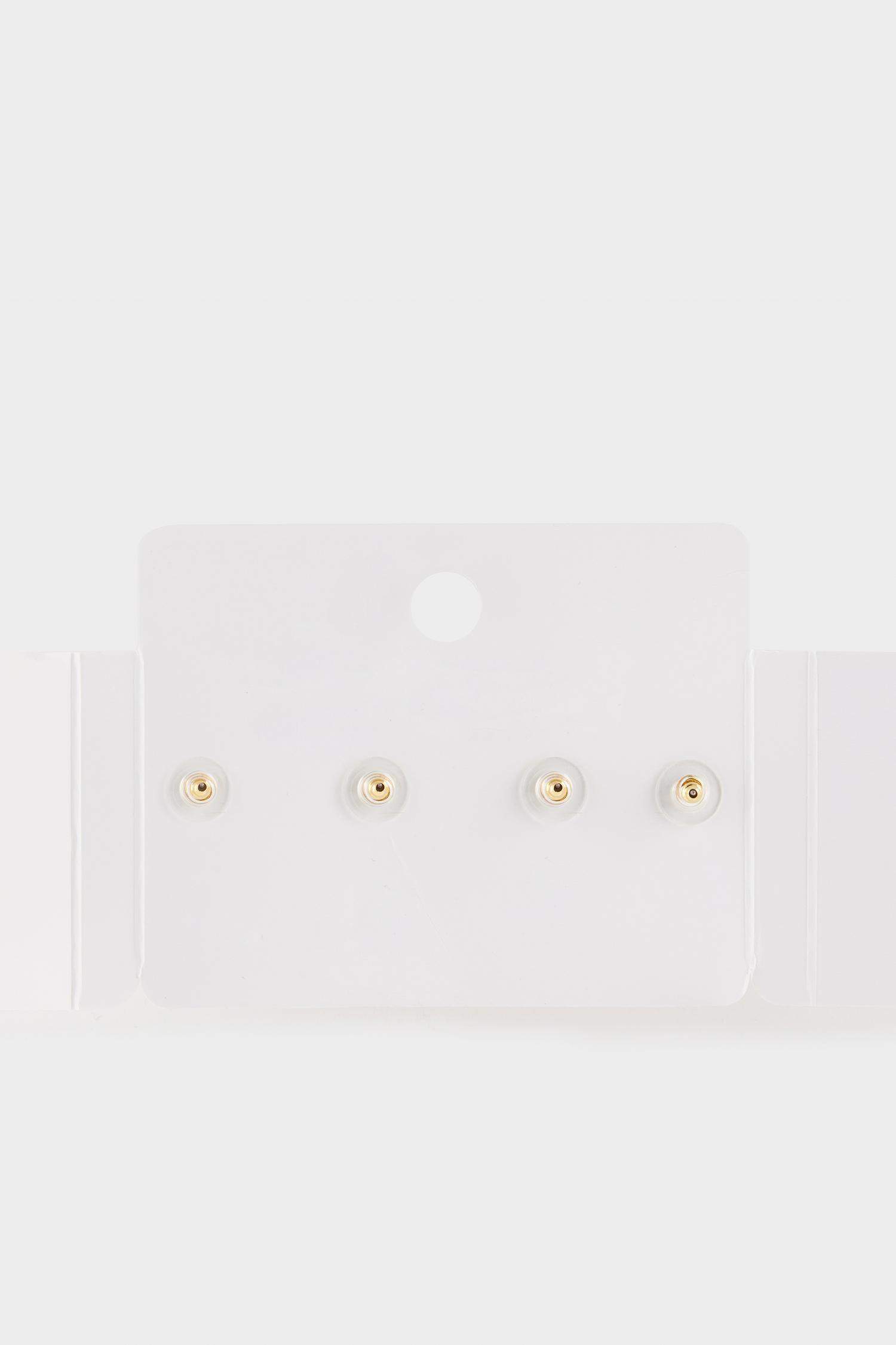 Woman 2 Piece Golden Earrings With Blue Stones